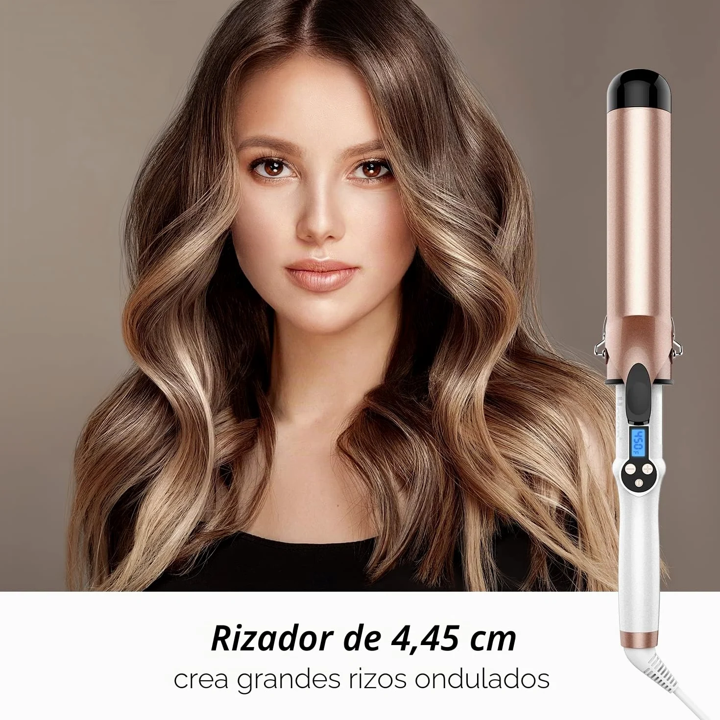 Hoson 45mm Rizador de pelo profesional, rizador para pelo largo y corto