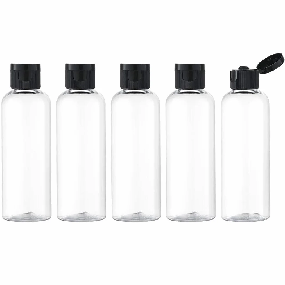 Toureal 100ML Botella de Viaje Flip-Cap 5 Piezas Contenedor Vacío para Cosméticos con Embudo Transparente