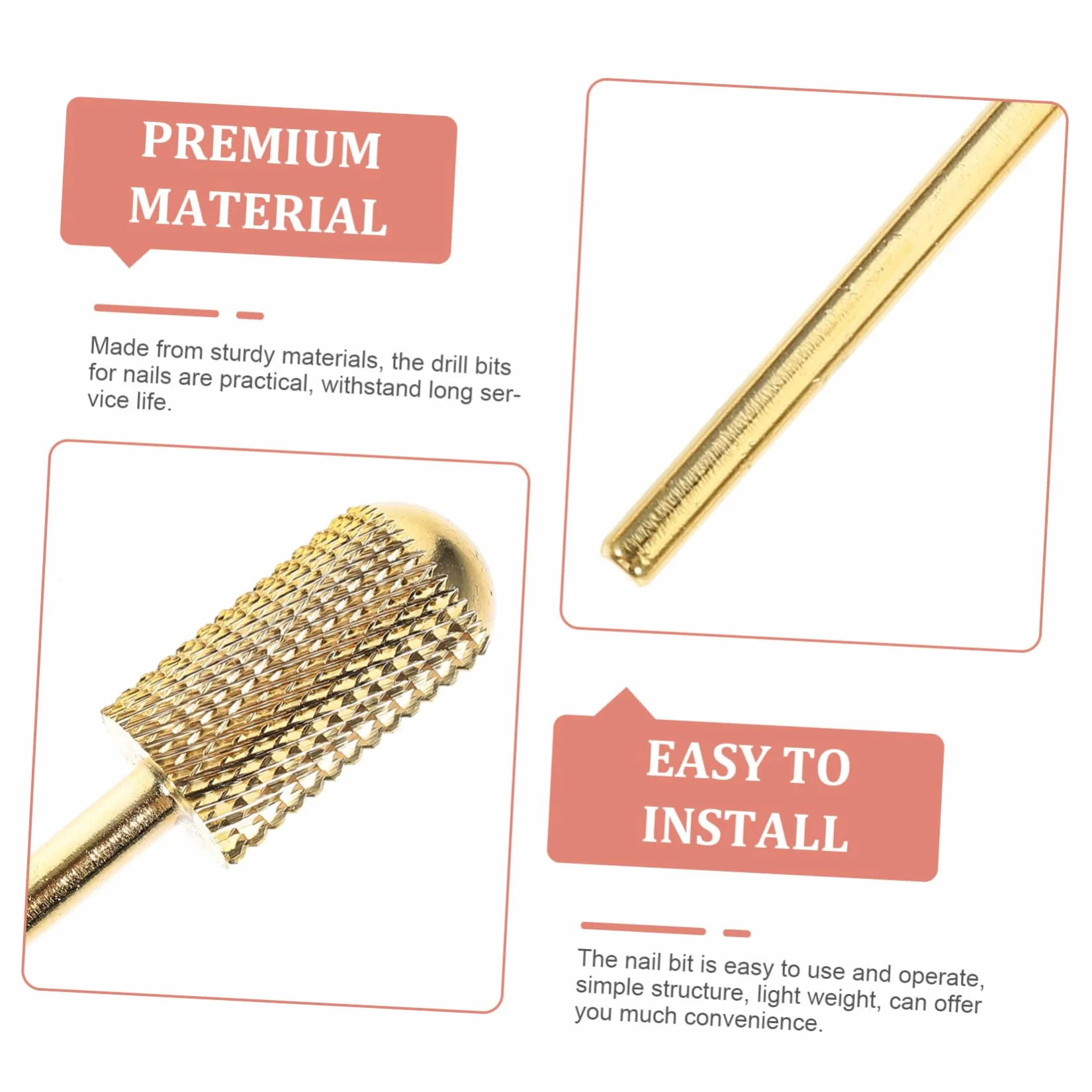 15piezas Brocas De Manicura De Tungsteno Para Uñas Acrílicas De Accesorios Para Salón y Uso Personal Eliminación De Cutículas y Piel Muerta Fácil Instalación y Uso