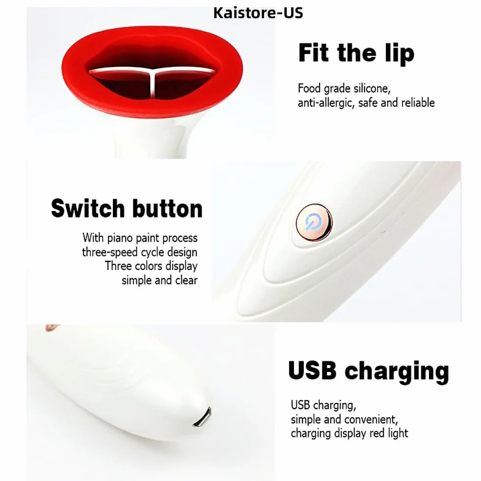 Lip Plumper Tool Eléctrico, Lip Enhancer Device, Lip Beauty Instrument para Mujeres y Niñas