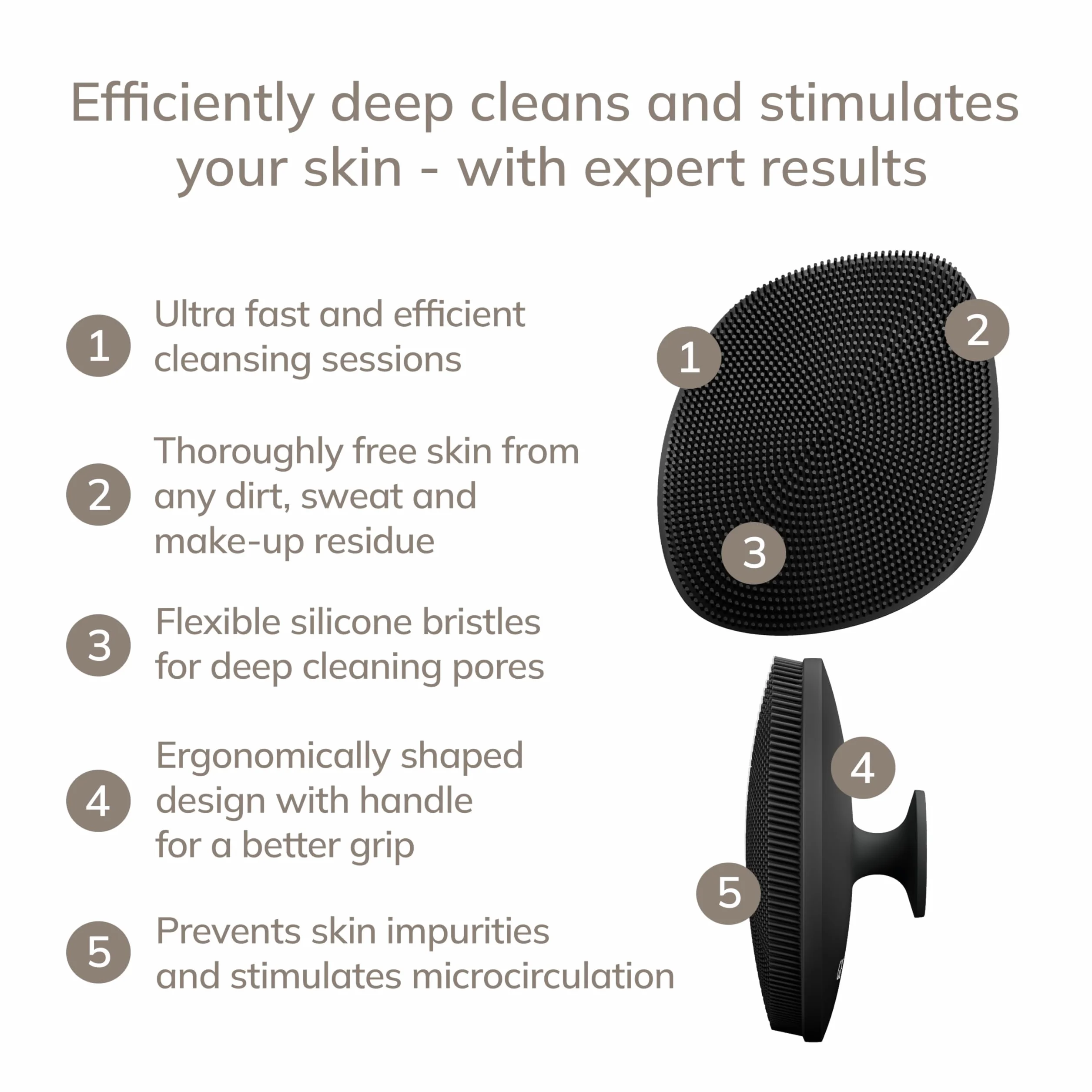Geske SmartAppGuided Cepillo de limpieza facial 4 en 1 Negro