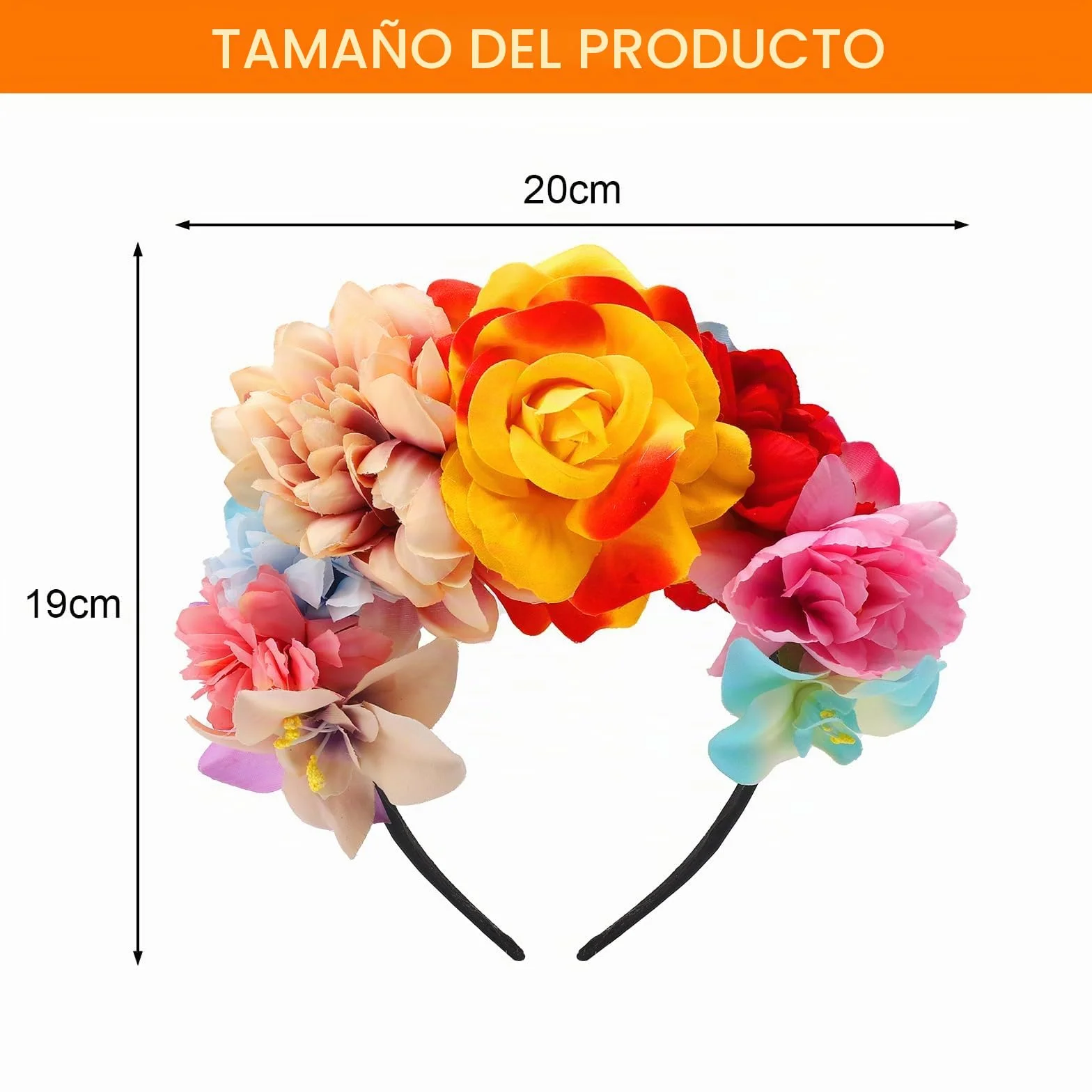 Corona de flores rosa para niña accesorio Mardi Gras boda