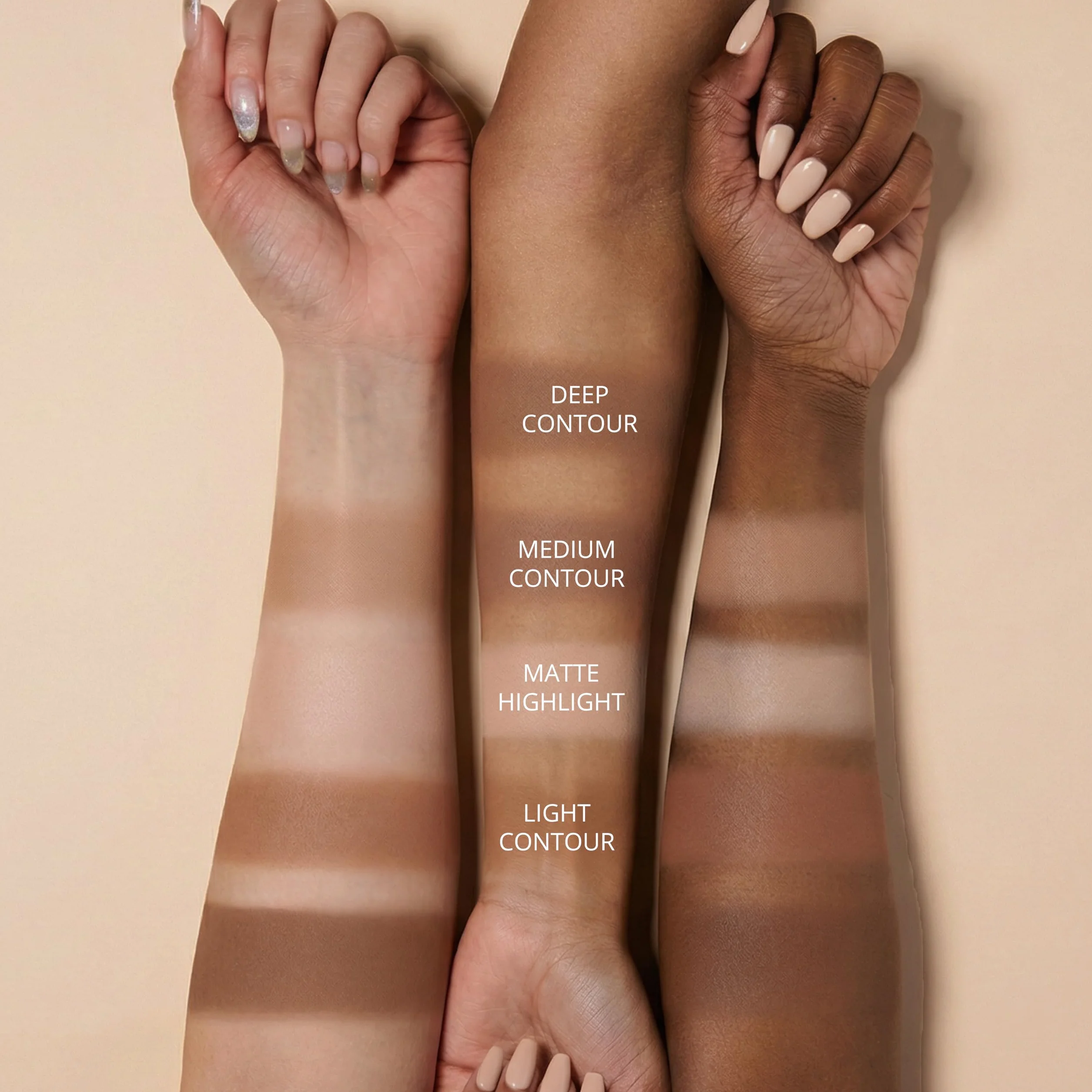 Paleta Contorno Maquillaje Polvos Compactos - Kit Contouring Polvo con Espejo - 4 Colores Mate Pigmentados - Vegano No Probado En Animales