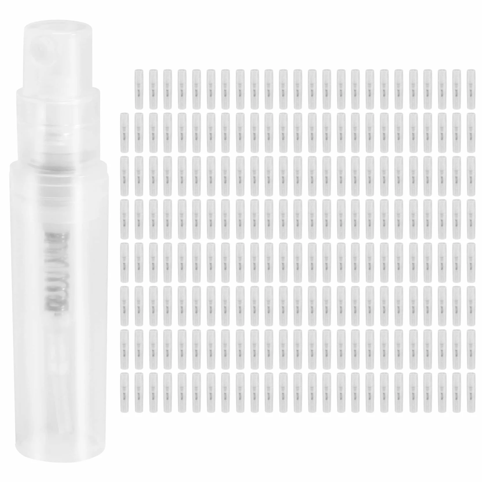 200 unidades 2 ml Botella de Spray de Plástico Transparente Pequeño Embalaje Cosmético de Perfume Pulverizador