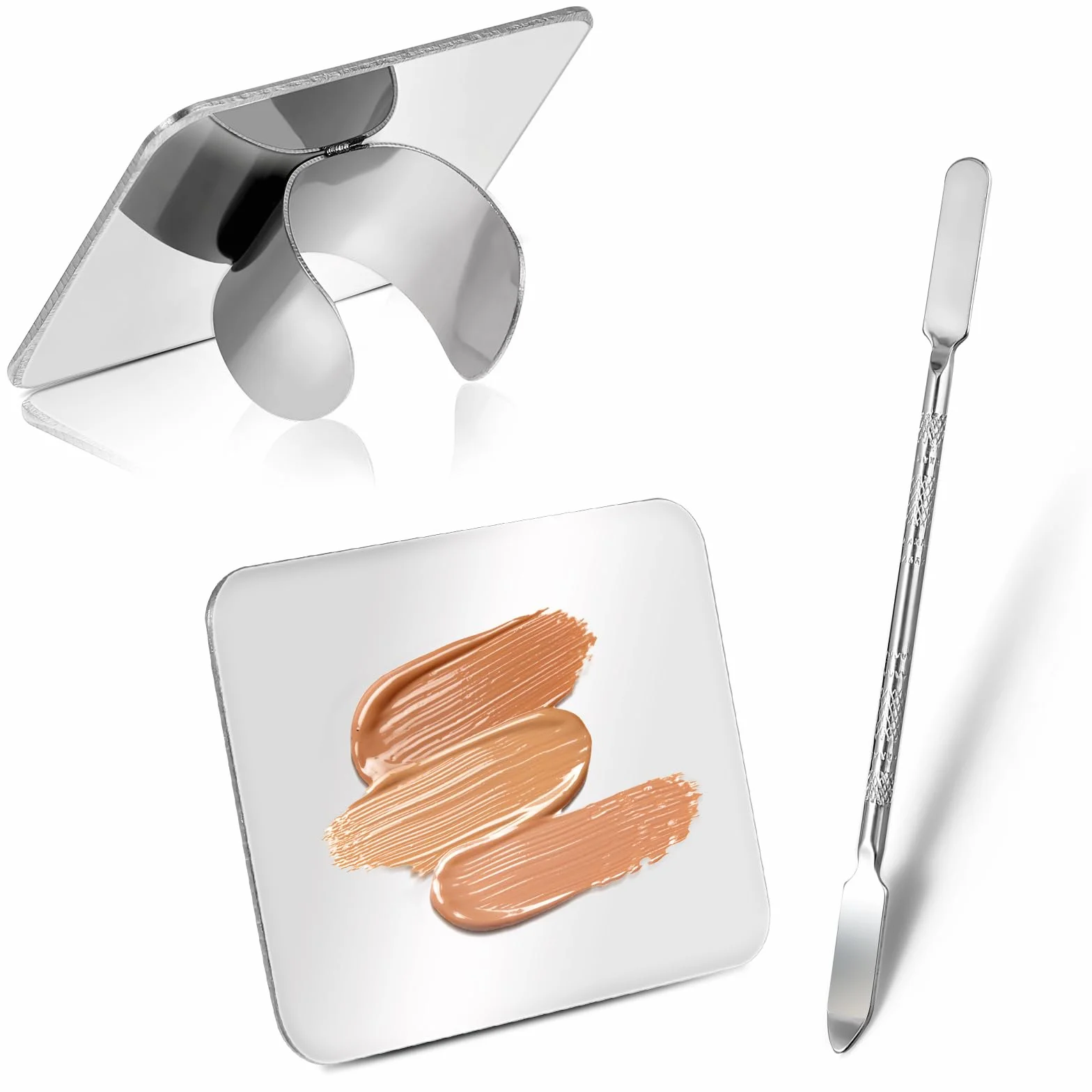 Paleta de mezcla de maquillaje de acero inoxidable para arte de uñas
