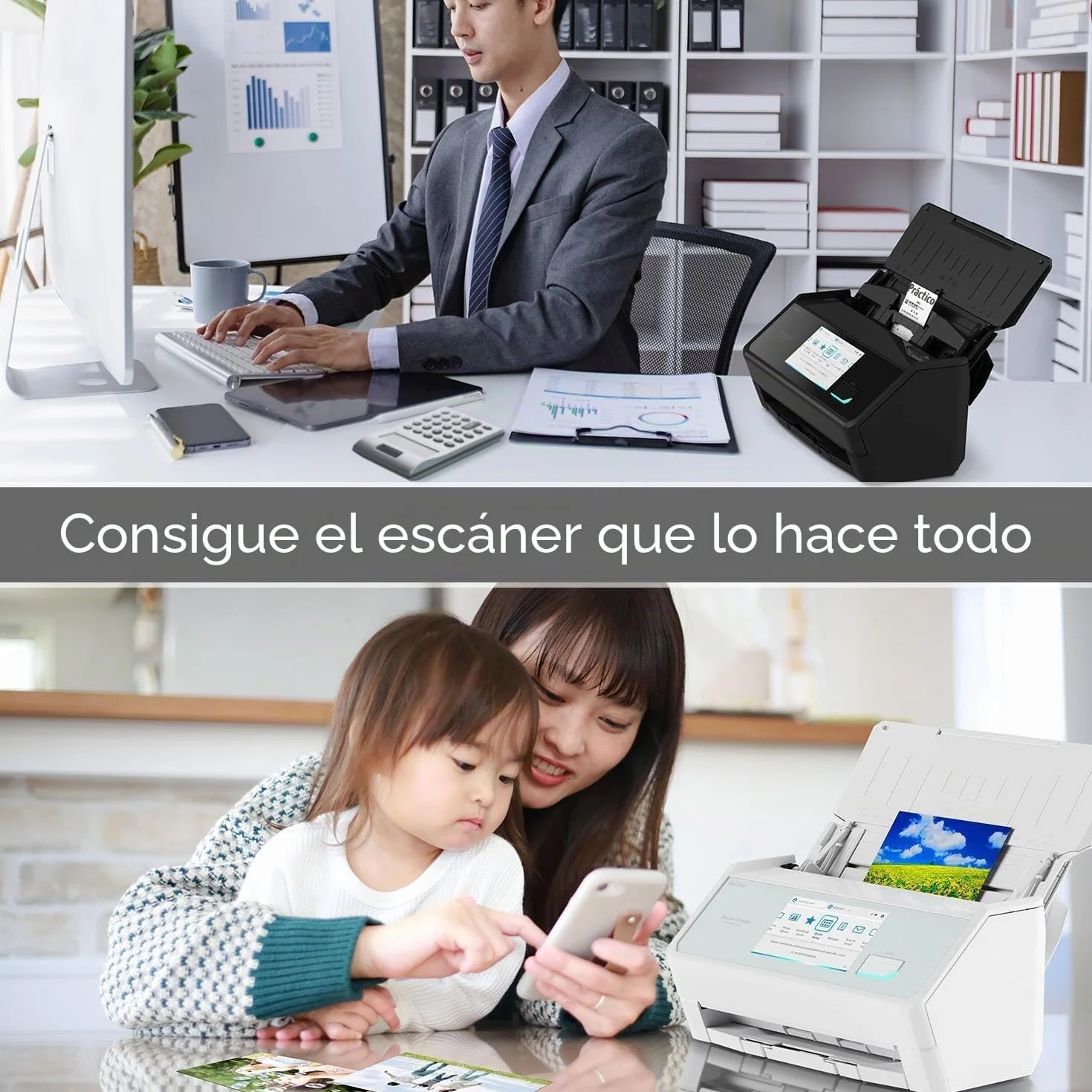 ScanSnap iX2500 Escáner dúplex 45 ppm 90 ipm ADF 100 Hojas 600 dpi Pantalla táctil 5 Pulgadas Wi-Fi Bluetooth USB