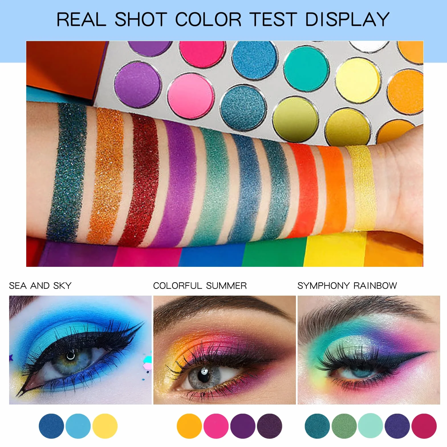 Paleta de maquillaje de ojos altamente pigmentada, sombras metálicas mate, larga duración