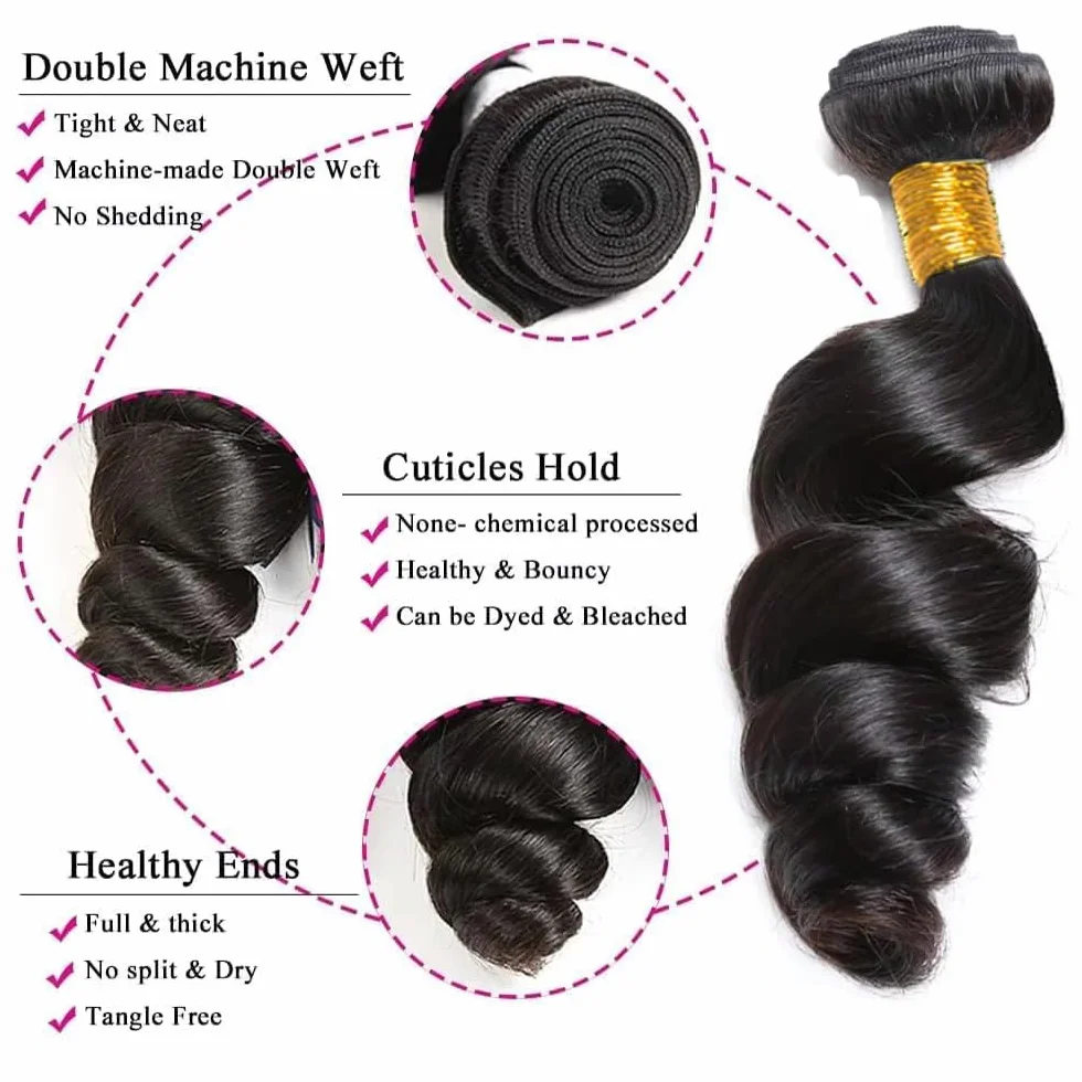 Extensiones de cabello humano de Brasil sin procesar, pelo virgen brasileño, 1B, color negro natural, 3 paquetes, 300 g, para mujeres de 12, 14 y 16 pulgadas