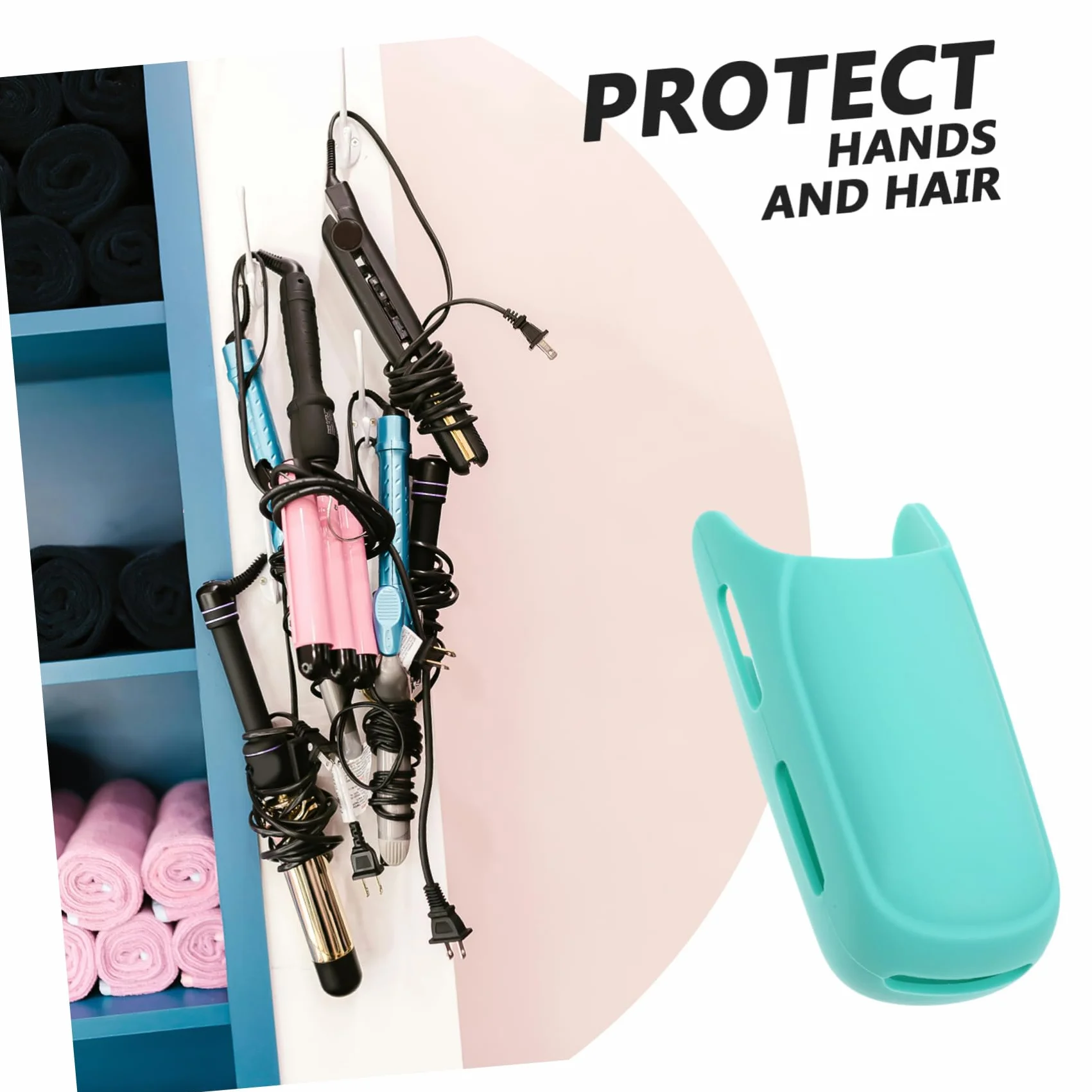 Funda de Silicona para Plancha de Pelo, Soporte Antideslizante Protector Térmico Verde