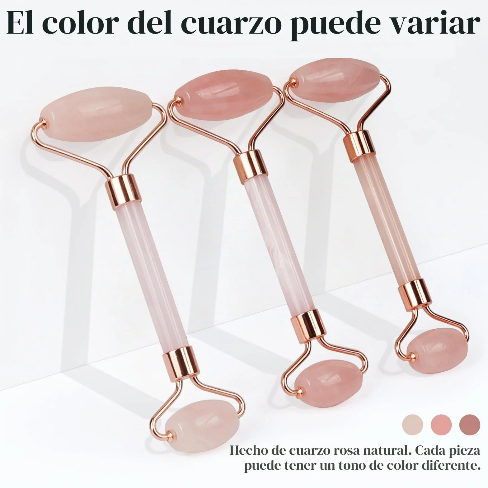 BAIMEI Gua Sha & Jade Roller, Cuarzo Rosa GuaSha, Masajeador Facial para Mujeres