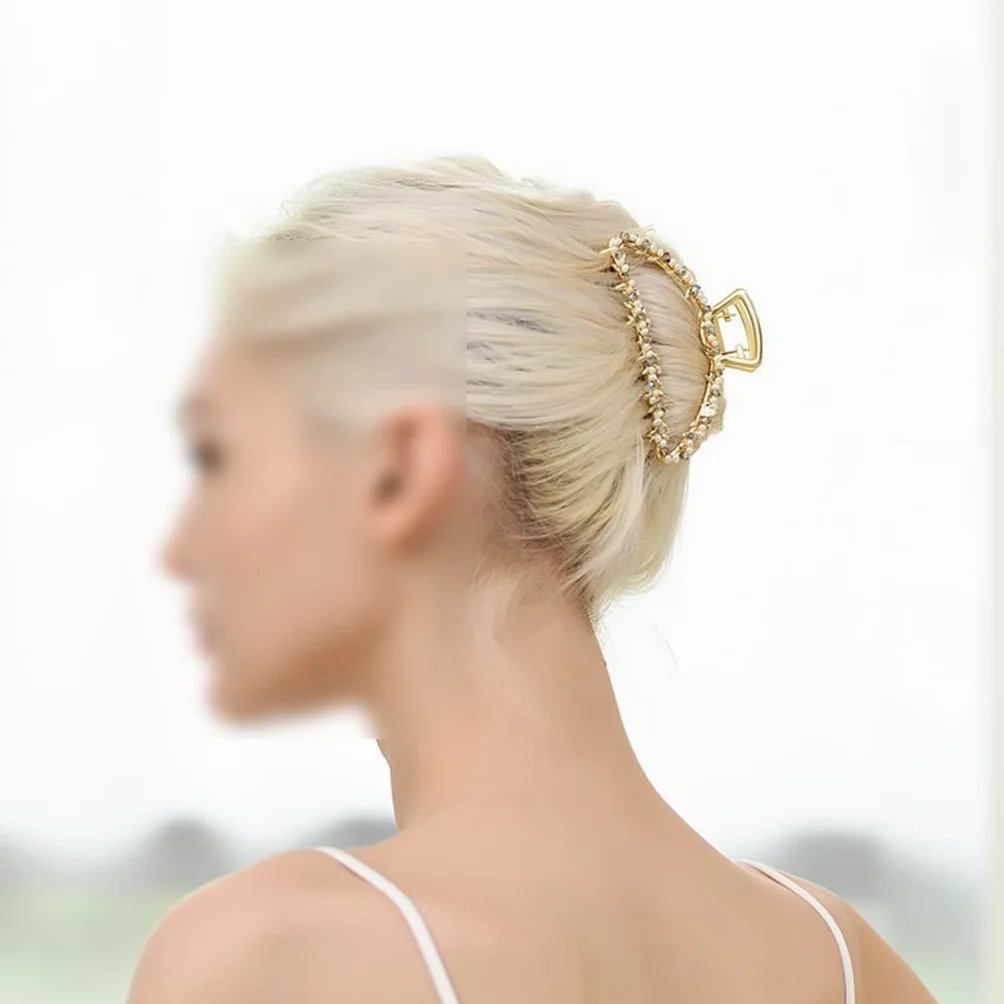 Cintas Para el Pelo de Cola de Caballo Gold-chapado en el pelo de espalda con clip de pelo alto y rizado clip de tiburón de gama alta accesorios for el cabello de las señoras clip de pelo chapado en o