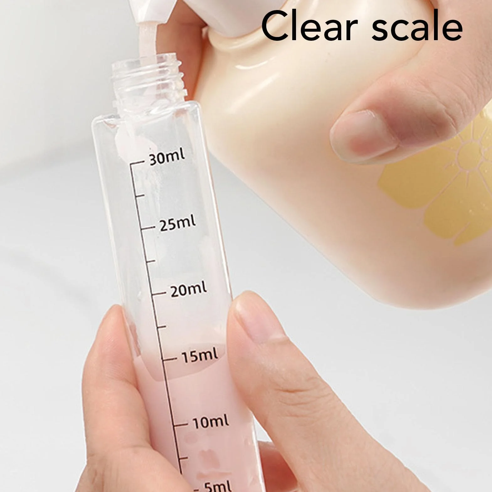 CCYLEZ Botella Dispensadora de Viaje 4 en 1 30ML, Kit de Botella de Prensa Portátil a Prueba de Fugas, para Champú, Acondicionador, Loción (White)