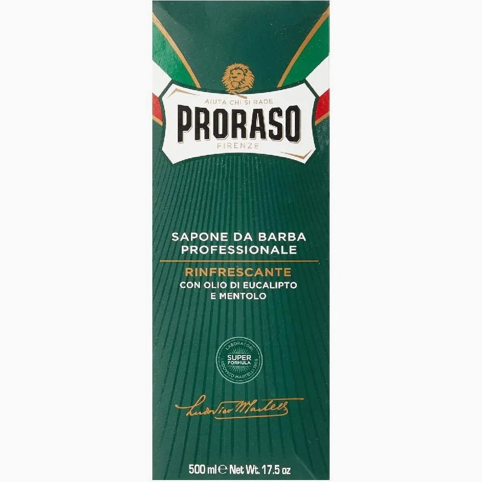 6 x Proraso Jabón de Afeitar Tube Jabón Shaving Soap eukalyptusöl y Mentol 500 ml