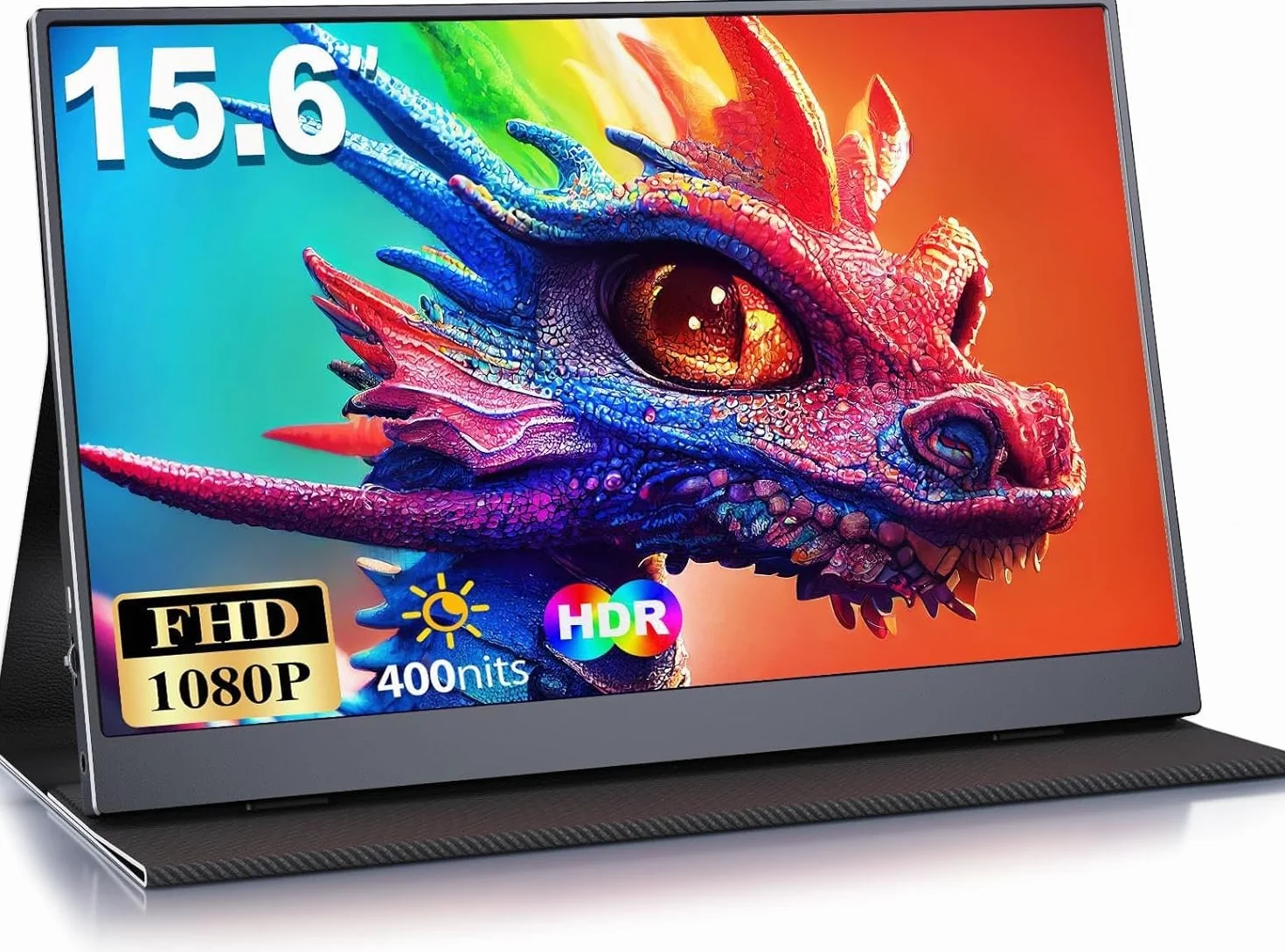 Monitor Portátil 15.6 Pulgadas IPS 1080P FHD con Mini HDMI USB-C para Portátil PS5 Xbox