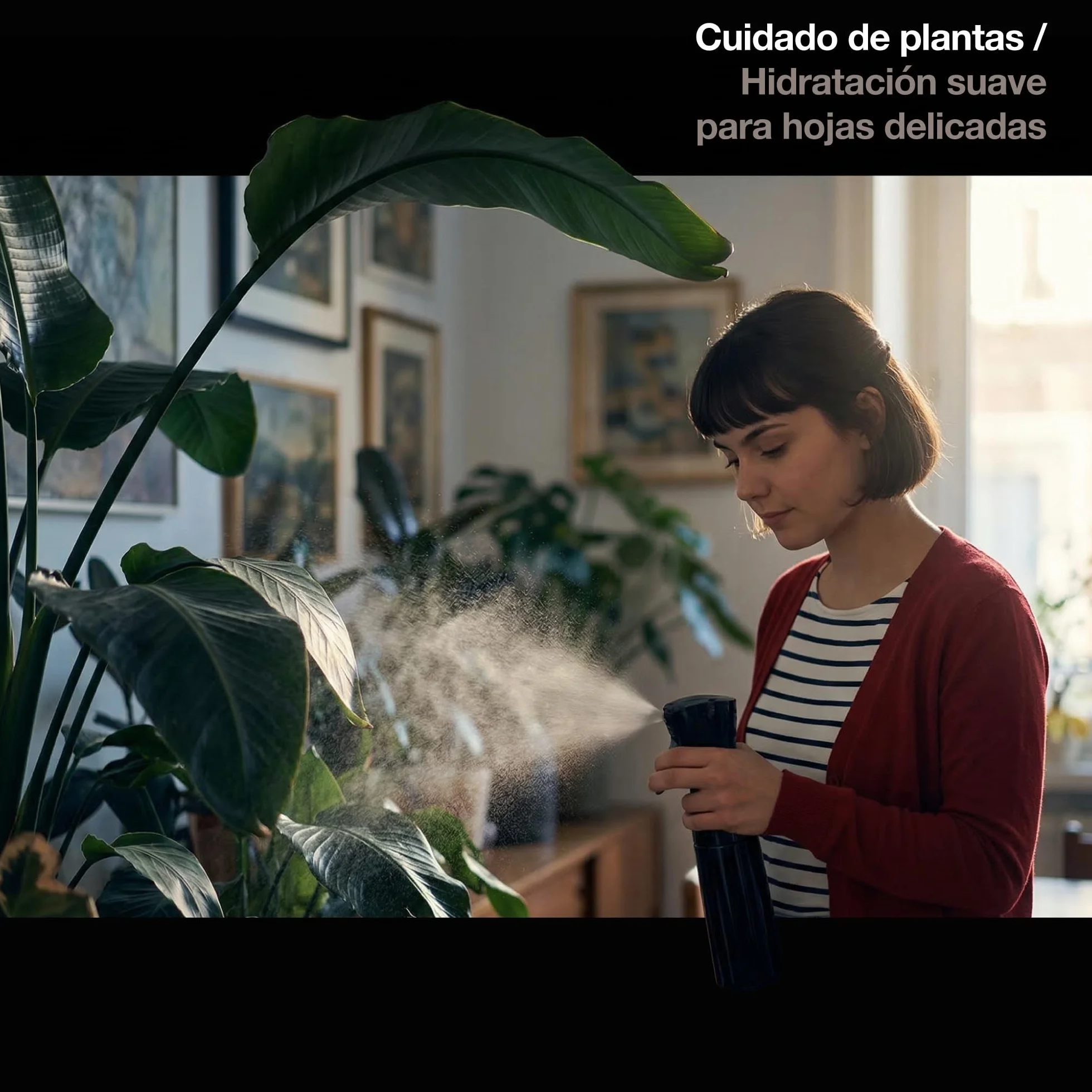 PORTENTUM Bote spray pulverizador agua 300 ml Atomizador recargable niebla fina pulverización continua
