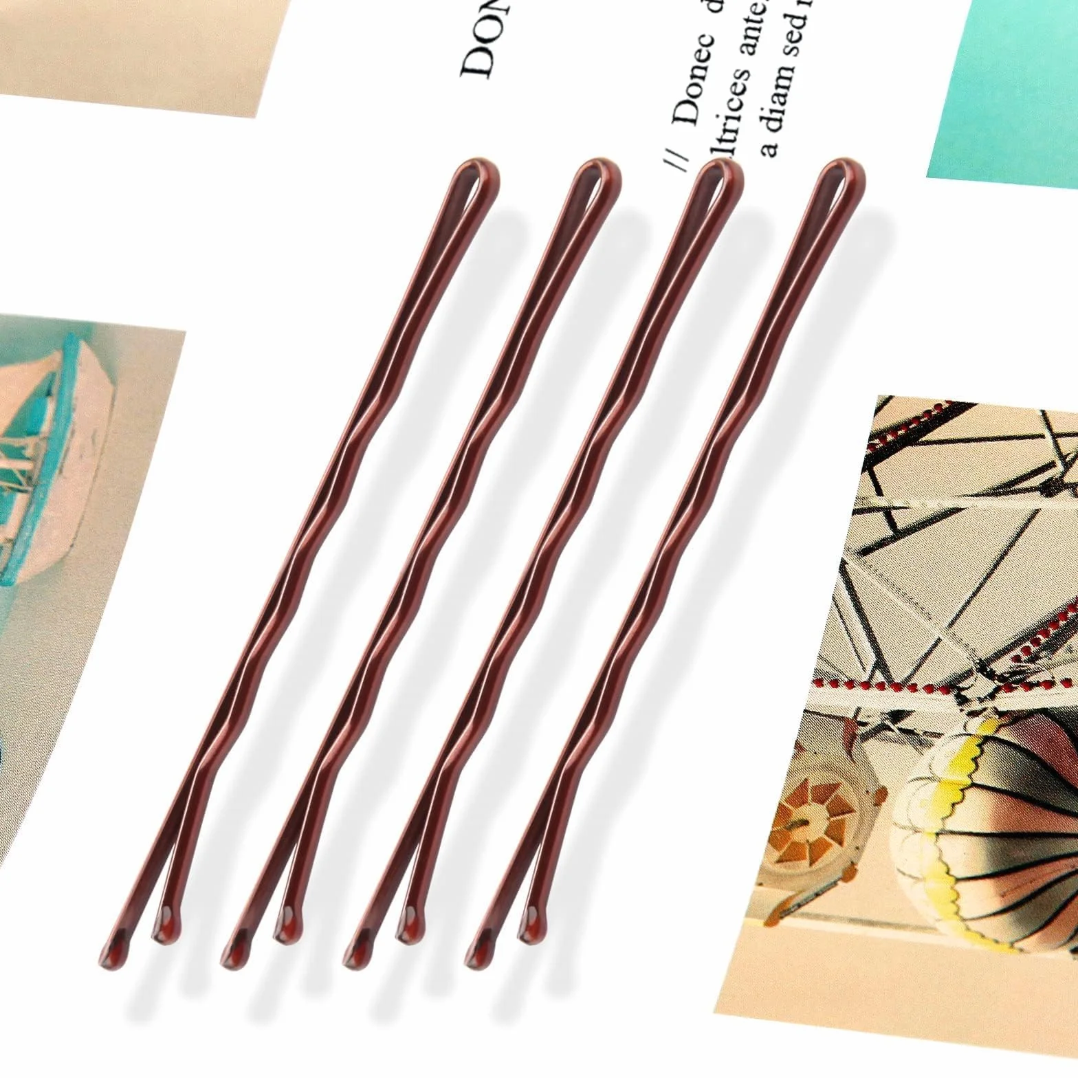 Mbsomnus 50 Piezas Horquillas Pelo Mujer Marrón Bobby Pins 7cm