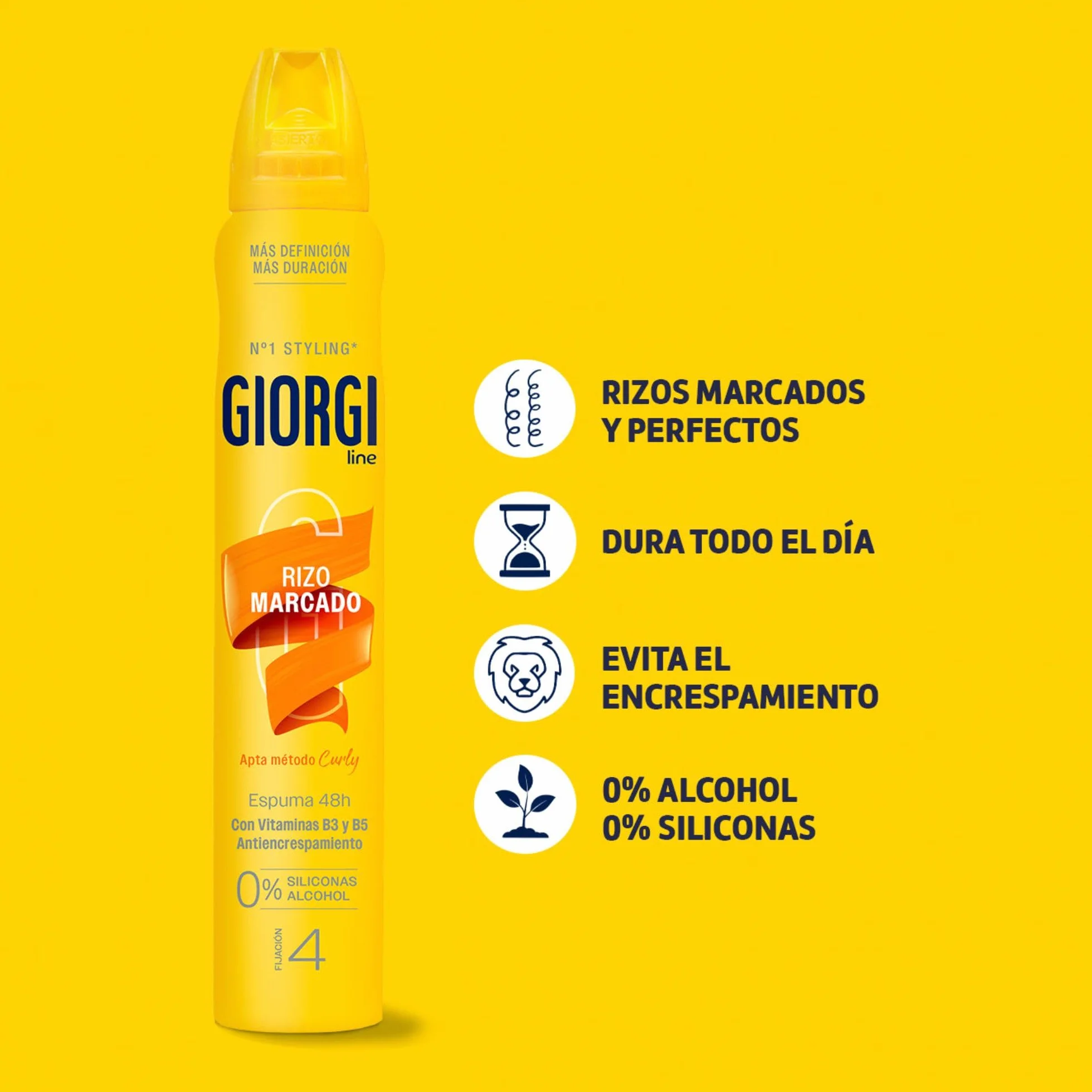 Giorgi Line Espuma Rizo Marcado 24h Anti Encrespamiento e Hidratación 250 ml