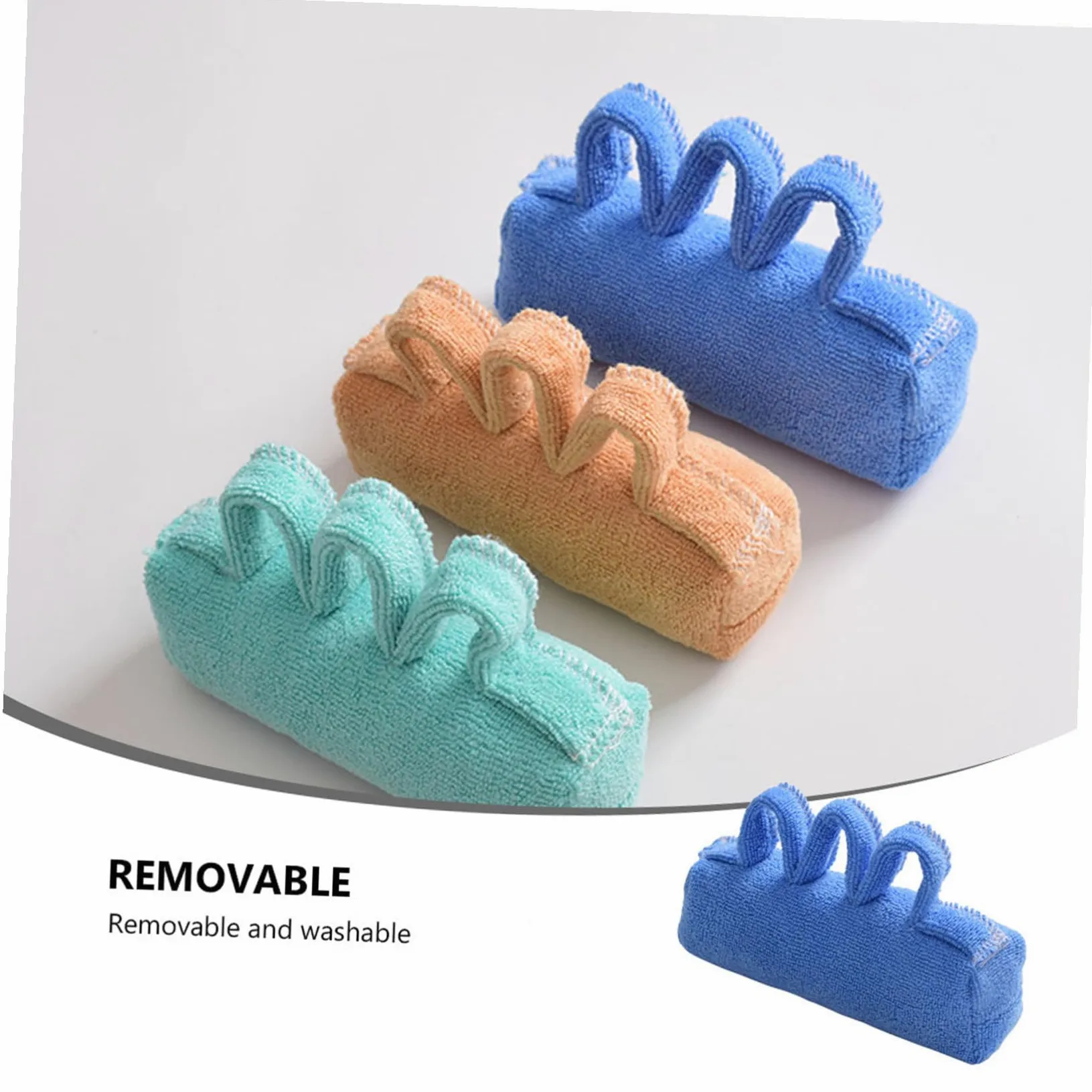 Bola de Tejido Azul Diseño Ergonómico Separadora de Dedos | Extraíble y Lavable, Fácil de Limpiar, Uso Cómodo para Mayores y Pacientes Encamados