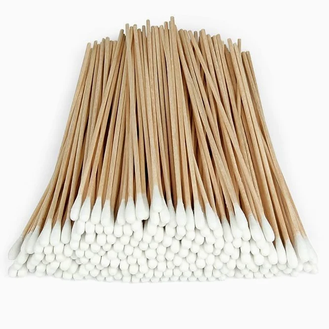 Bastoncillos de algodón de madera no esterilizados de grado médico (1000)