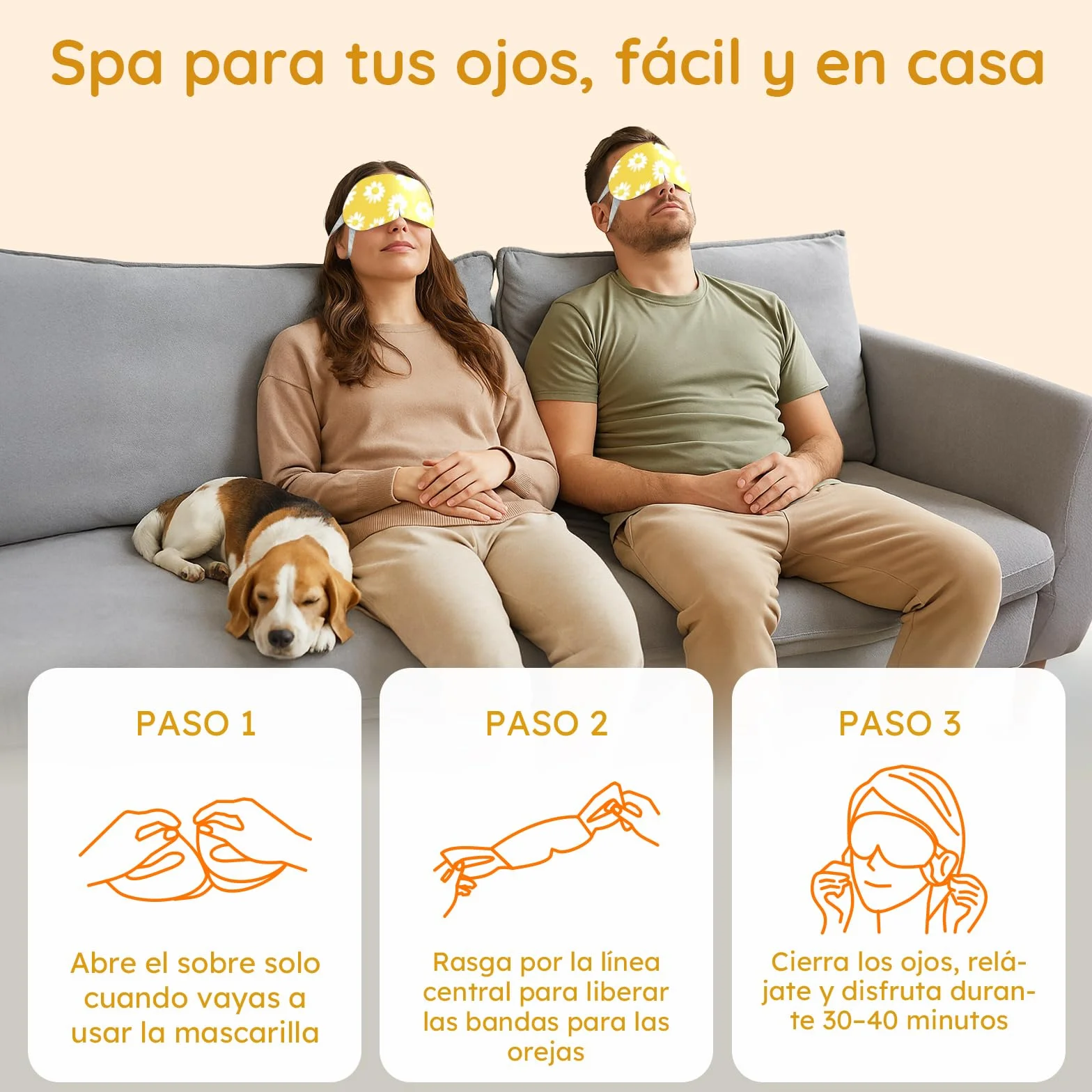 Pack de 16 Antifaz Ojos Secos con Manzanilla, Máscara Caliente Vapor para Bolsas Fatiga Blefaritis, Desechable Auto-Calefactable para Dormir Viajar