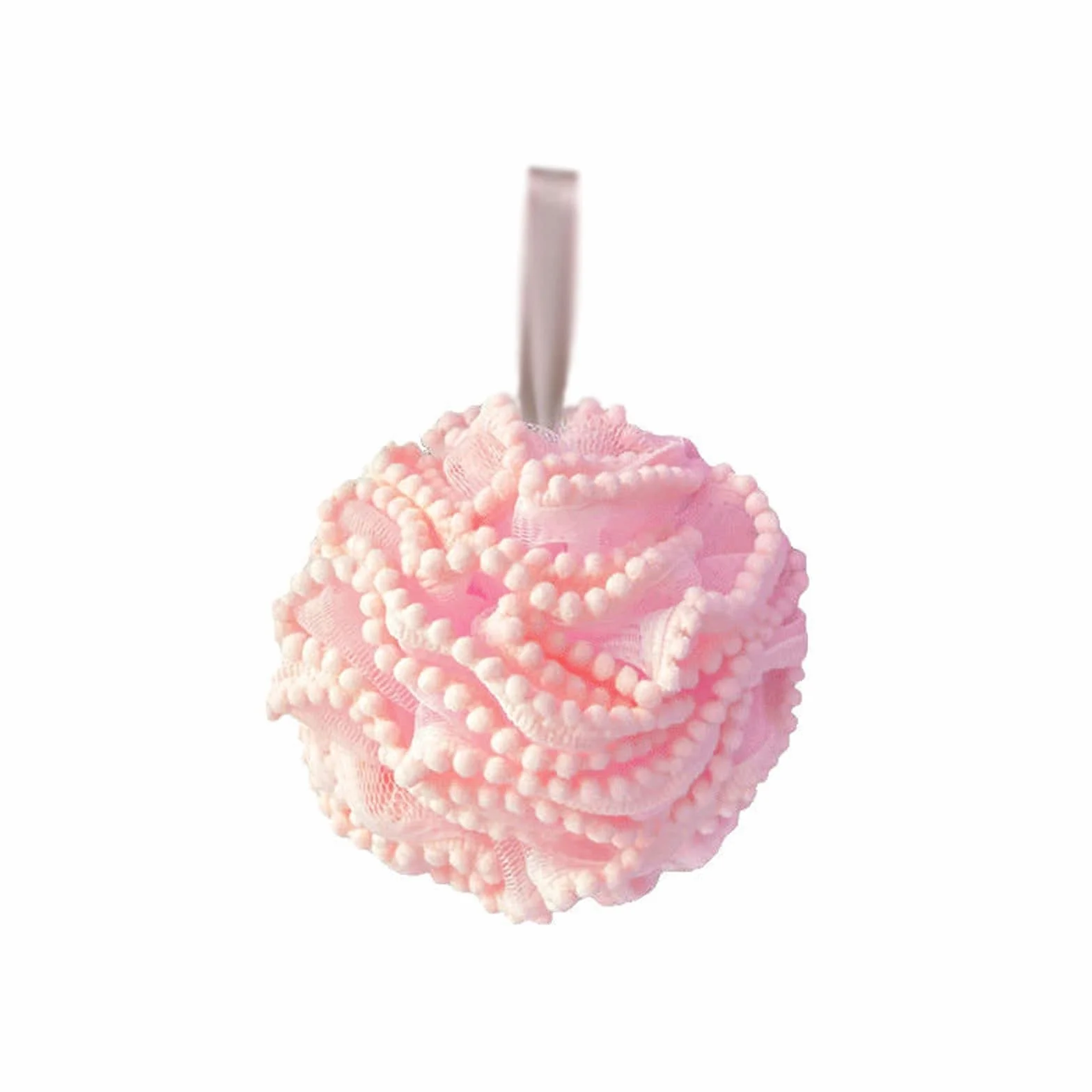 Esponja suave de esponja de esponja de esponja de esponja de baño para lavado en seco, toalla de frotamiento de espuma para ducha, bola de baño, esponja de malla (rosa)