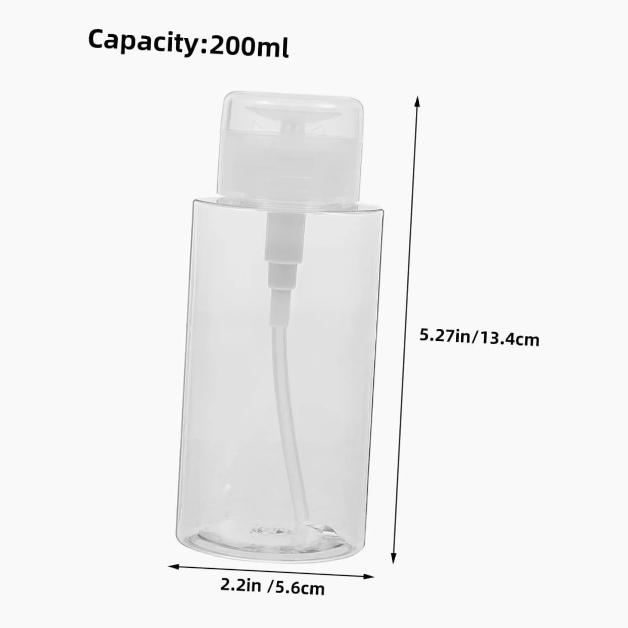Dispensadores de Botellas Bomba 2 Piezas 200ml Transparentes para Quitaesmalte y Líquidos de Belleza Uso Personal Cuidado Diario