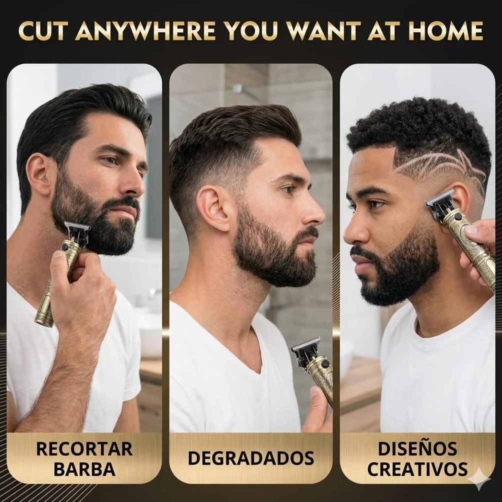 Maquina Cortar Pelo Hombre Profesional, Afeitadora Cortadora Eléctrica 3 Vel, Recortar Barba sin Cable