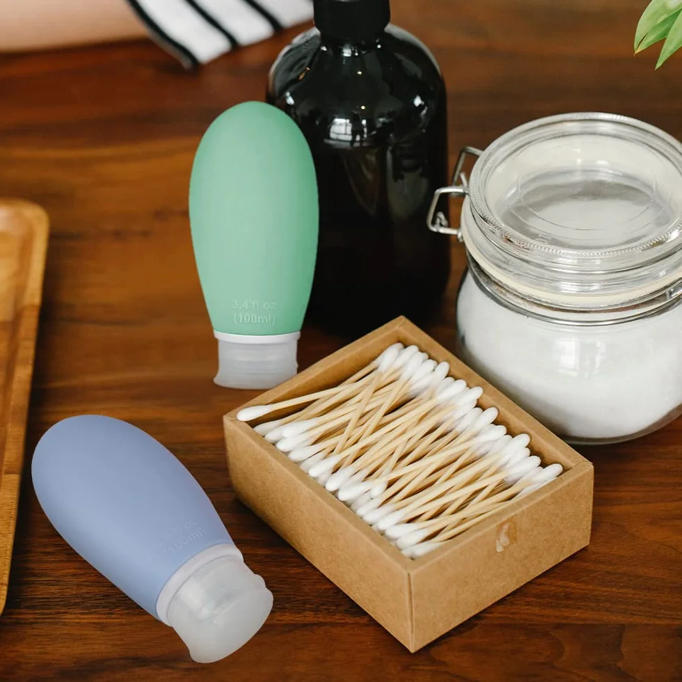 Opret Botes Viaje Rellenables 100ml 3 Piezas, Botellas de Silicona para Gel y Champu a Prueba de Fugas