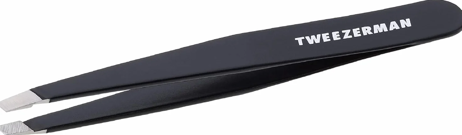 TWEEZERMAN Pinza de precisión inclinadas acero inoxidable para cejas