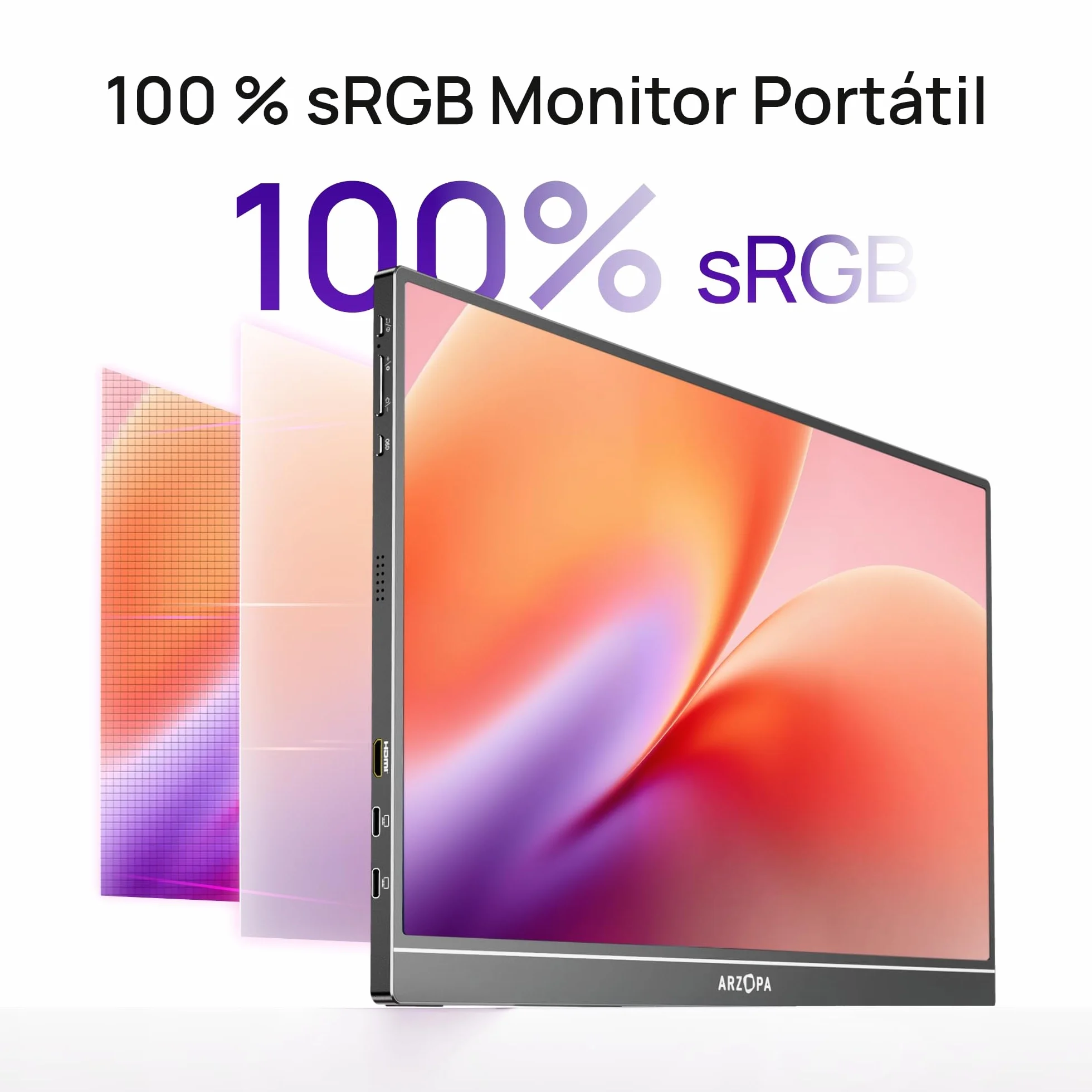 ARZOPA 16.1" Monitor Portátil FHD IPS 100sRGB% HDMI Type-C USB-C Z1C