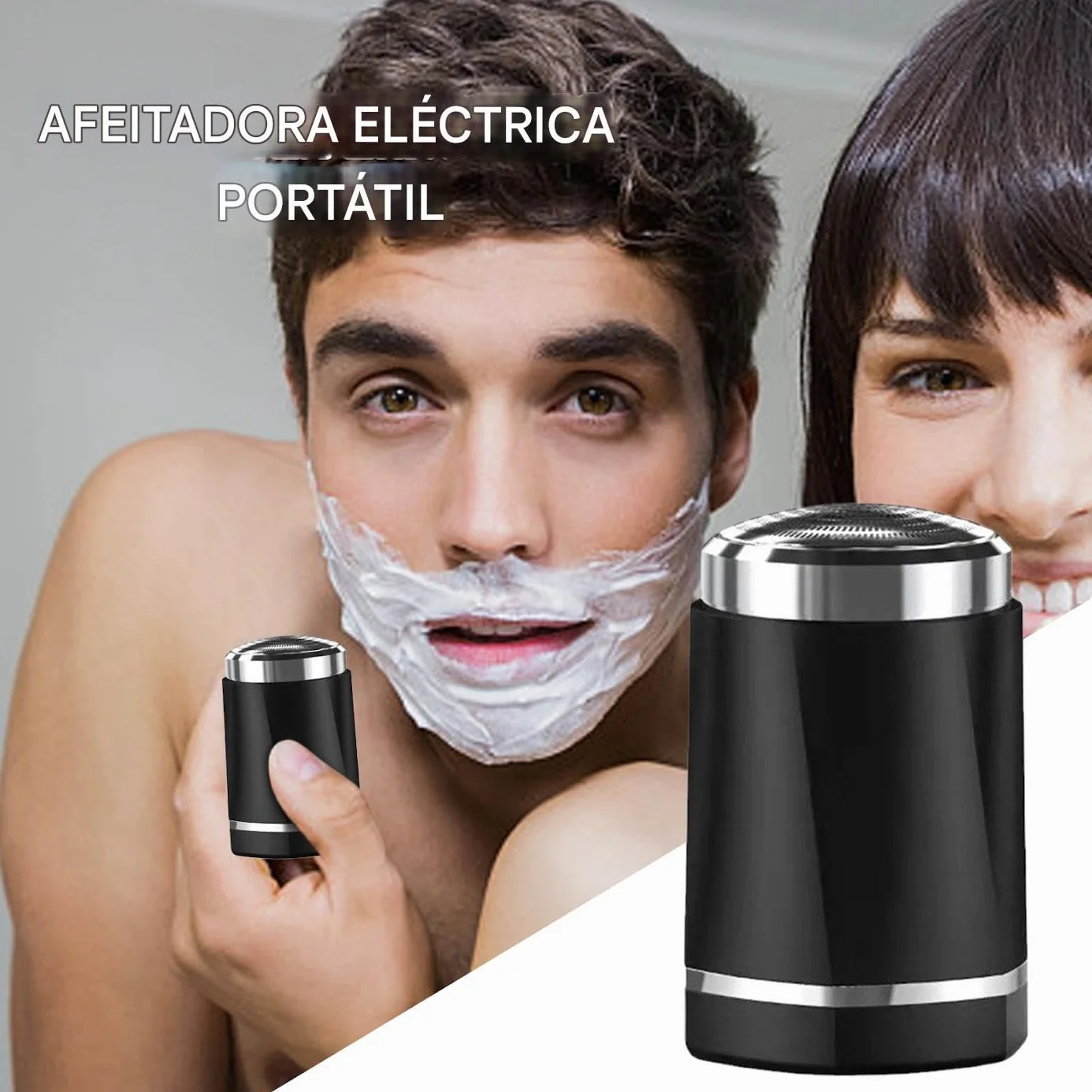 Mini Afeitadora Eléctrica Portátil Recargable para Hombre
