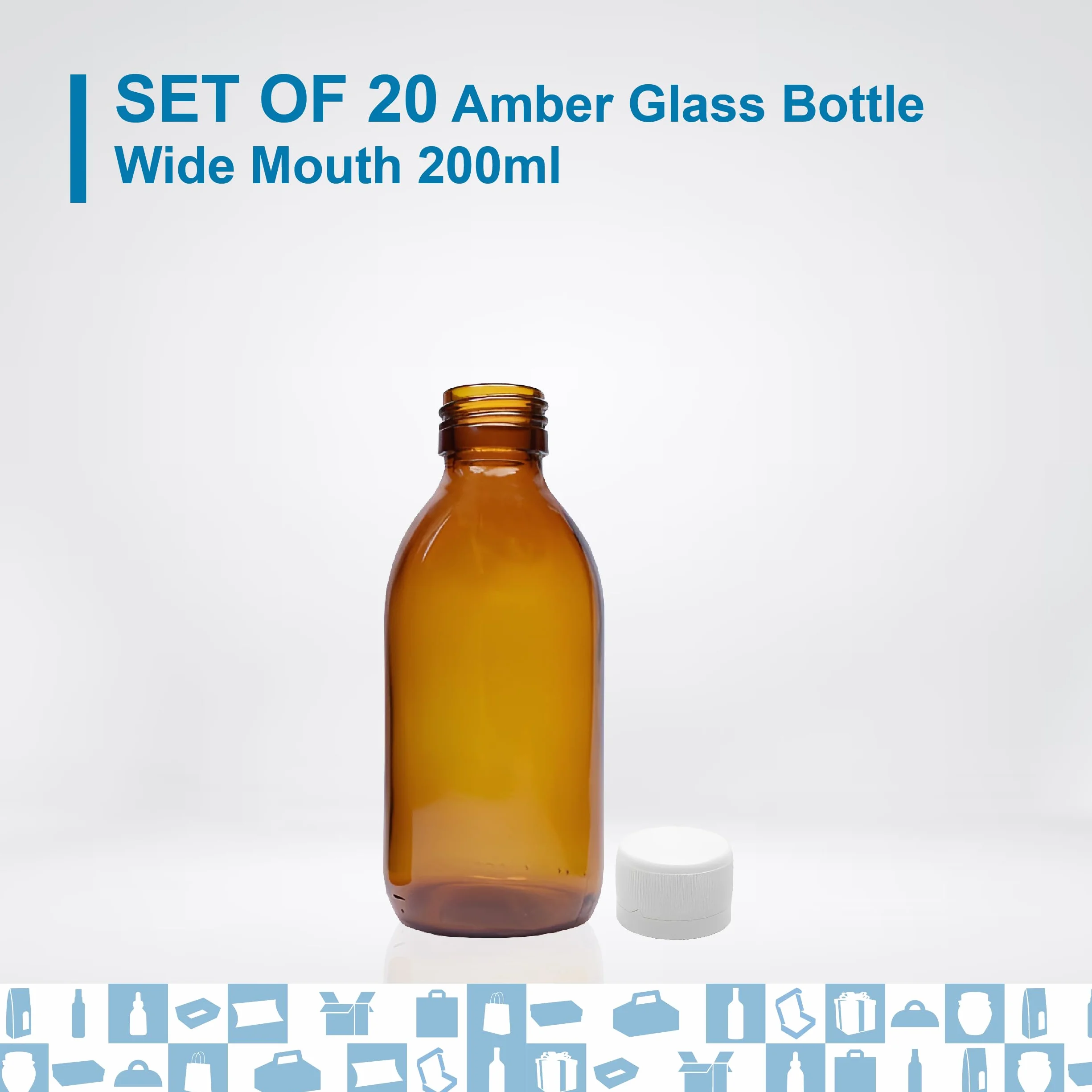 Frascos vacíos de cristal ámbar 200 ml con tapa de plástico Espirito Rebelde – Botella para aceites esenciales
