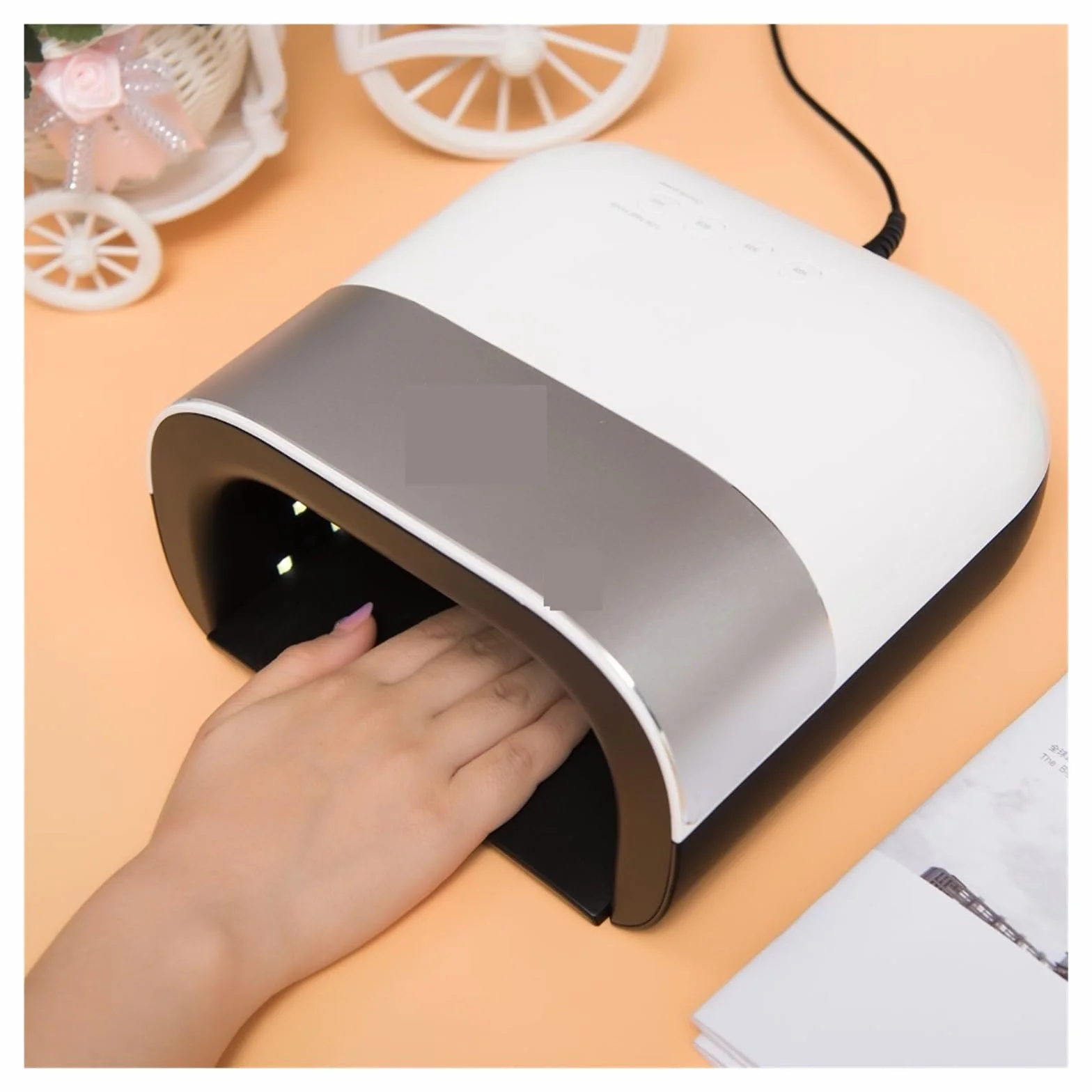 Lámpara Uñas, Lámpara LED UV for uñas, máquina secadora de uñas, lámpara UV de 48W for esmalte de Gel, curado de uñas UV con detección de movimiento, pantalla LCD, uñas secas