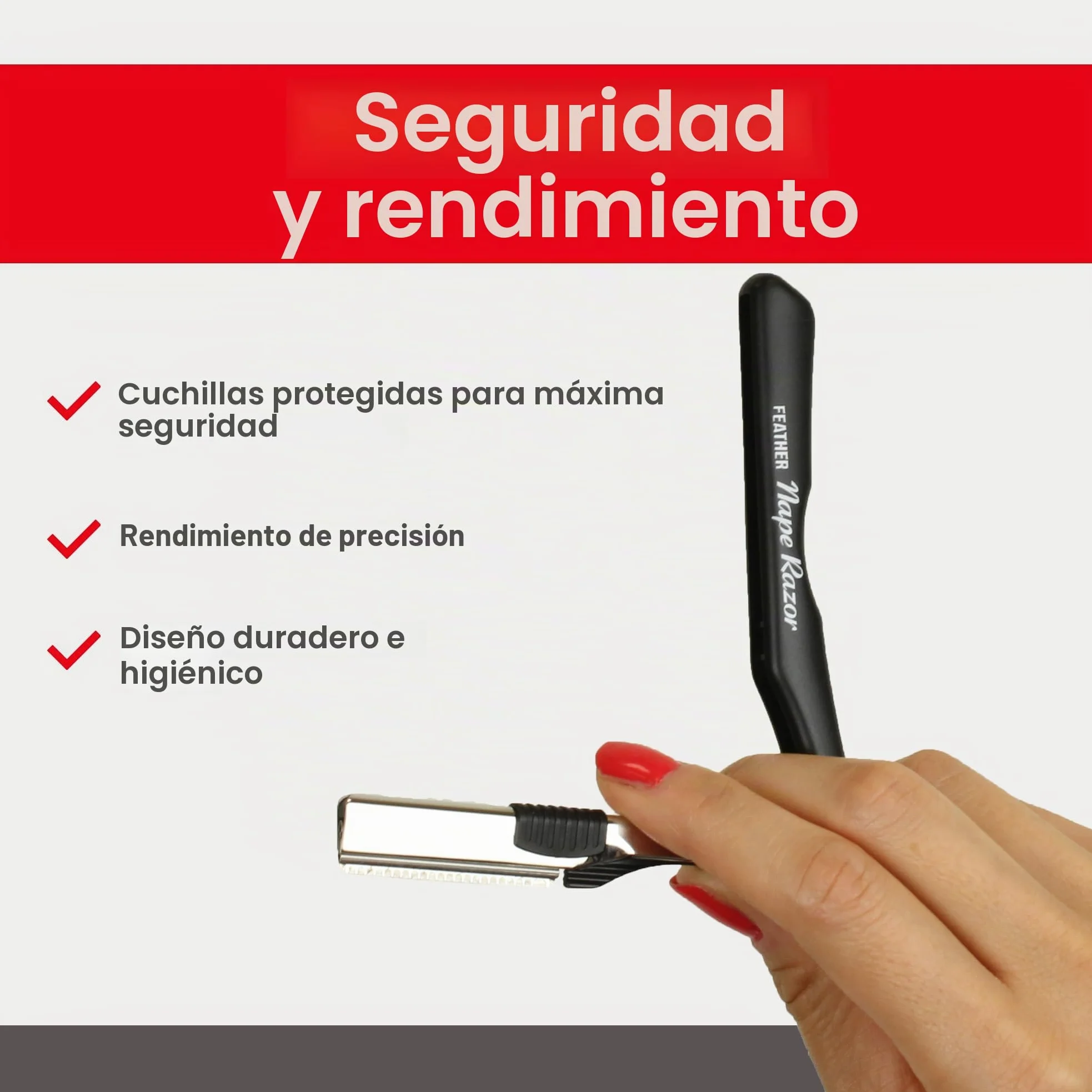 Feather Nape Razor, Estuche para navajas, cuchillas y maquinillas de afeitar - 30 gr.