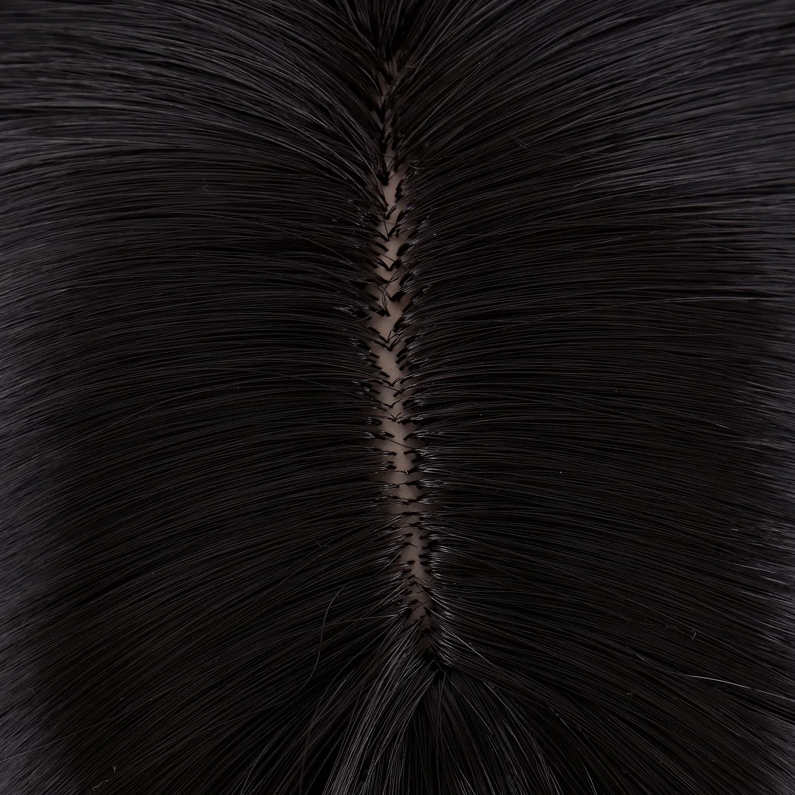 MapofBeauty 18 Pulgadas /45 cm Medio Largo Pelucas Sintéticas Con Flequillo Lacio Cabello (Negro)