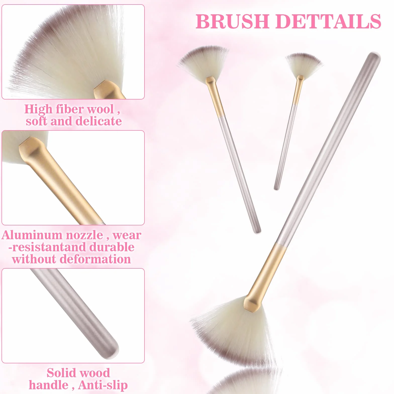 Cepillos de abanico para tratamientos faciales, suaves aplicadores para máscara de barro y crema