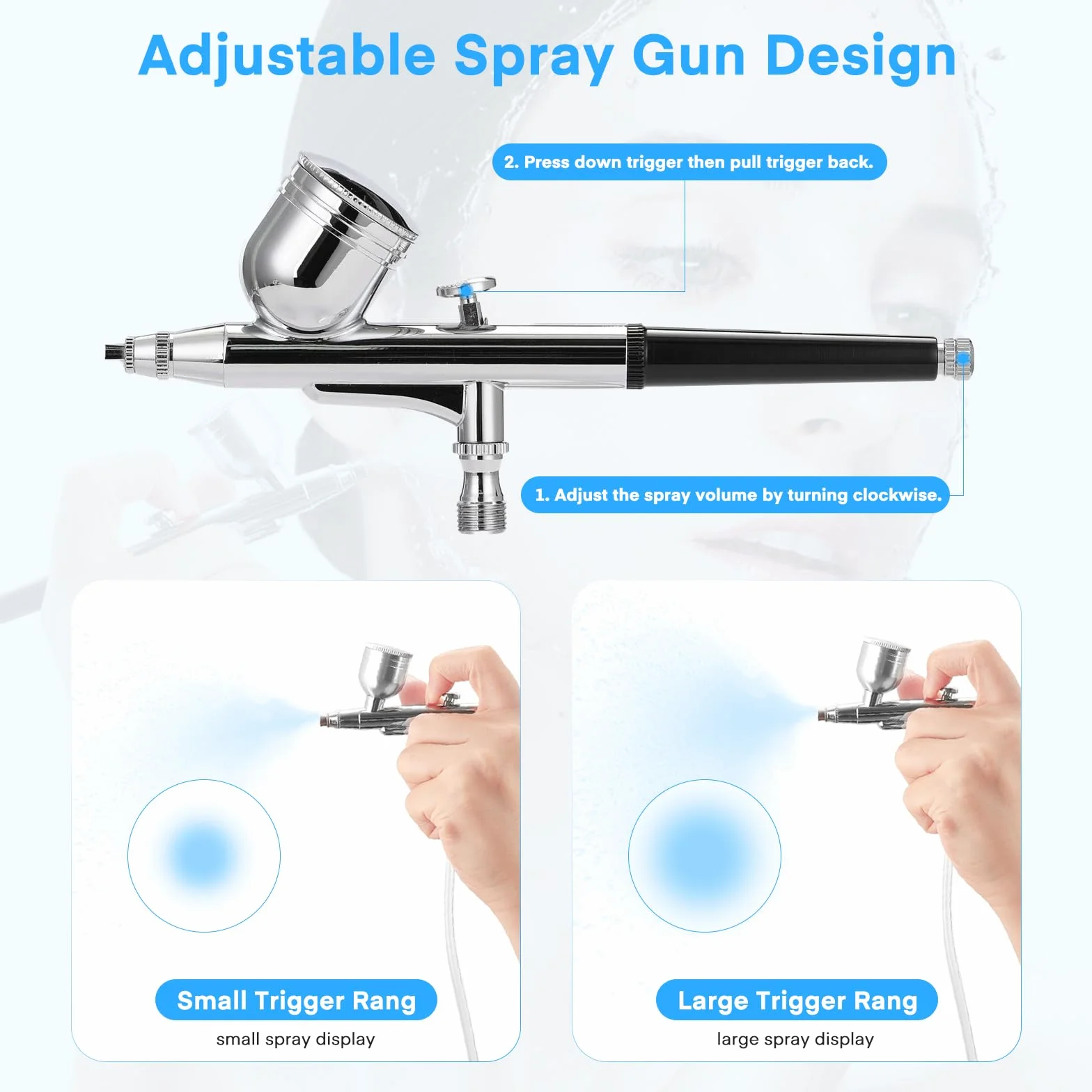iklestar Máquina de microdermoabrasión 3 en 1 con pistola de pulverización, kit facial profesional de dermoabrasión de diamante para uso personal en el hogar, 65-68 cmHg