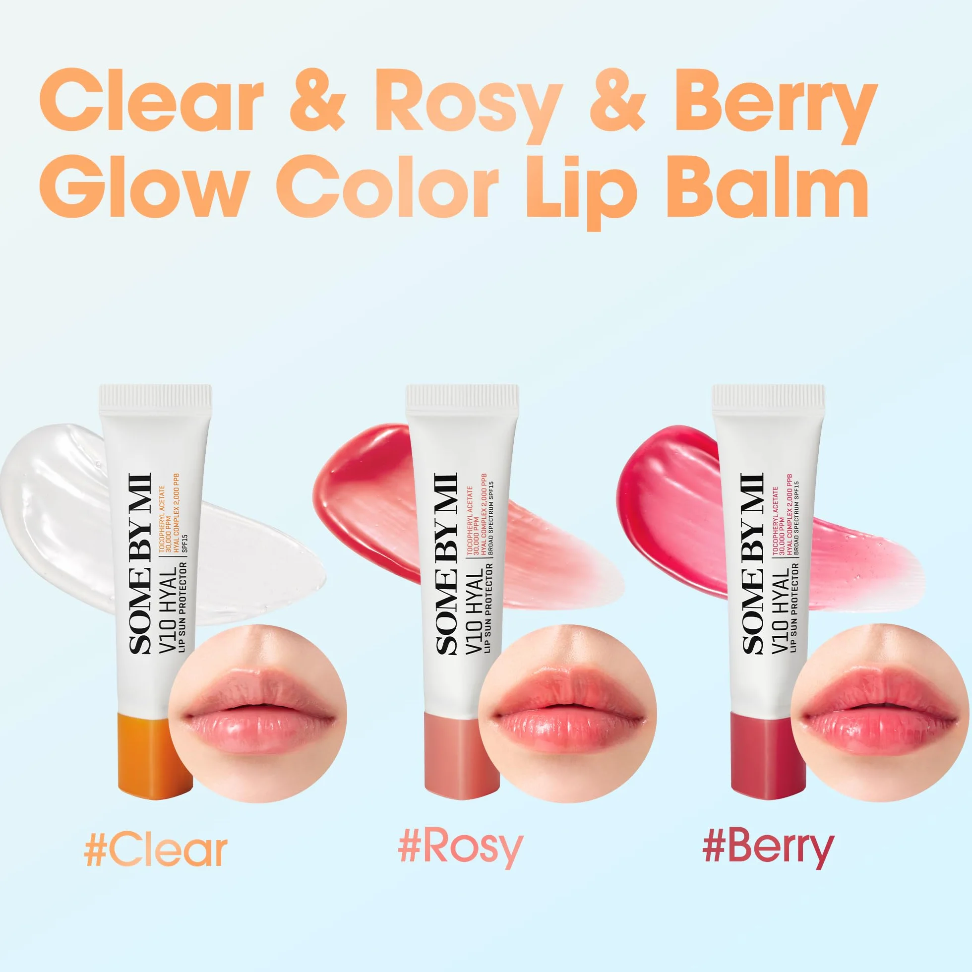 SOME BY MI V10 Hyal Lip Sun Protector Clear Pack de 2 13g Bálsamo labial coreano SPF 15