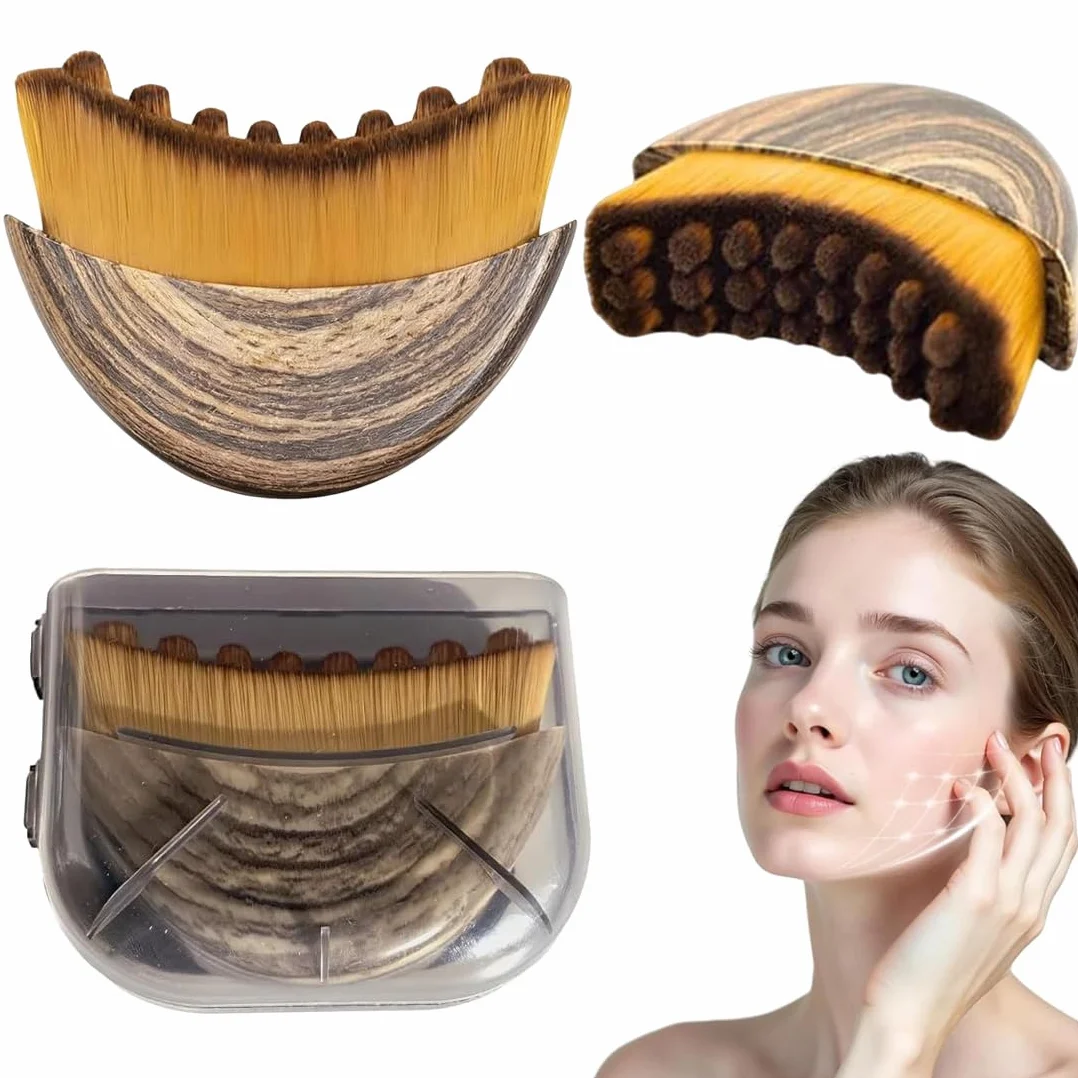 Masajeador Linfático Facial, Drenaje de Rostro, Contorno de Barbilla y Mandíbula, Pequeño, Marrón