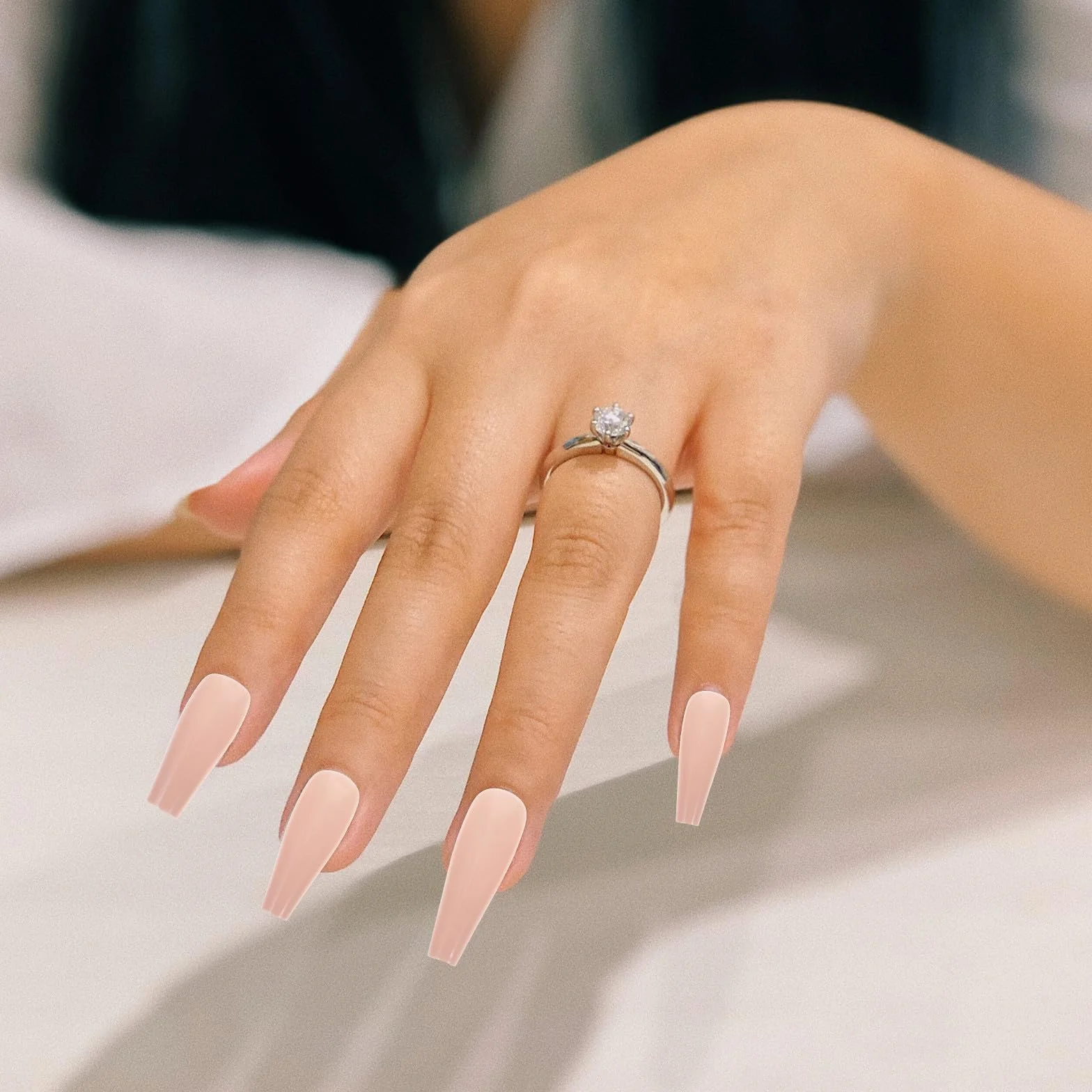 1 caja Uñas Postizas Largas Mate y Brillo Compartimentos Cubrimiento Total Accesorios para Arte de Uñas Fácil Aplicación y Diseño Sólido para DIY