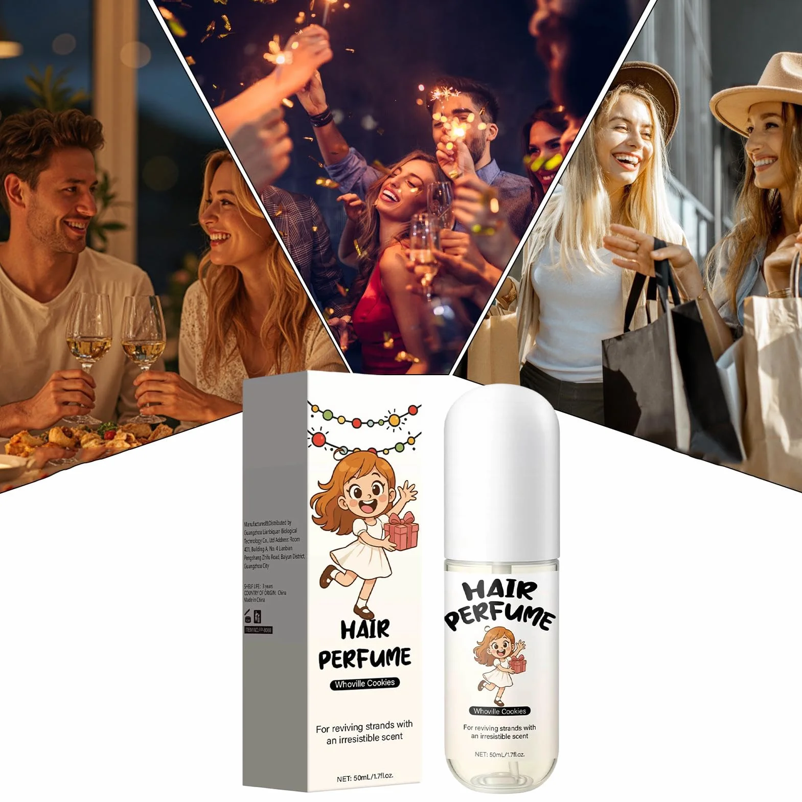Perfume para el pelo 50 ml niebla cabello viajes