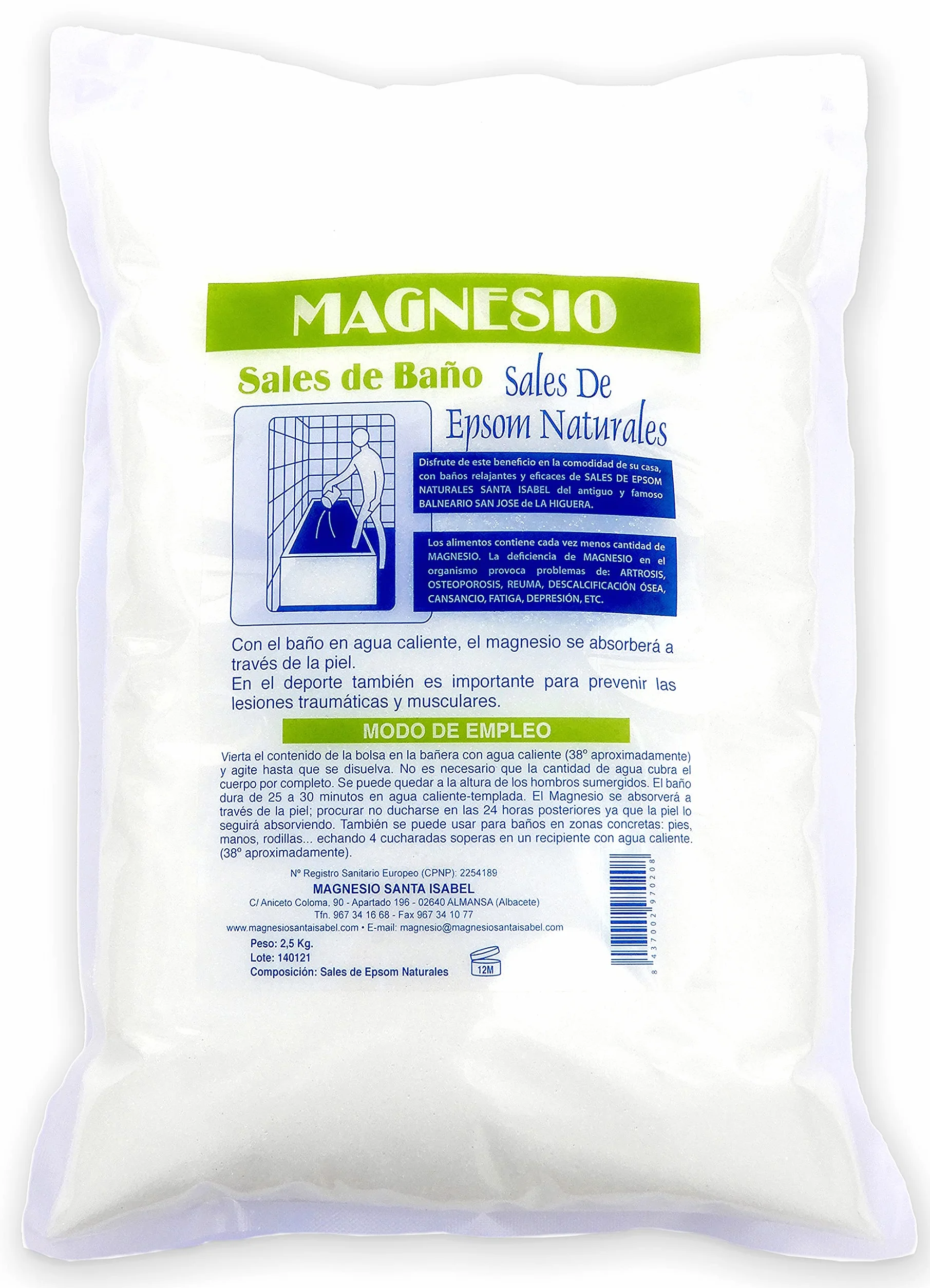 Santa Isabel Sales De Epsom Naturales Del Yacimiento de La Higuera 2,5kg