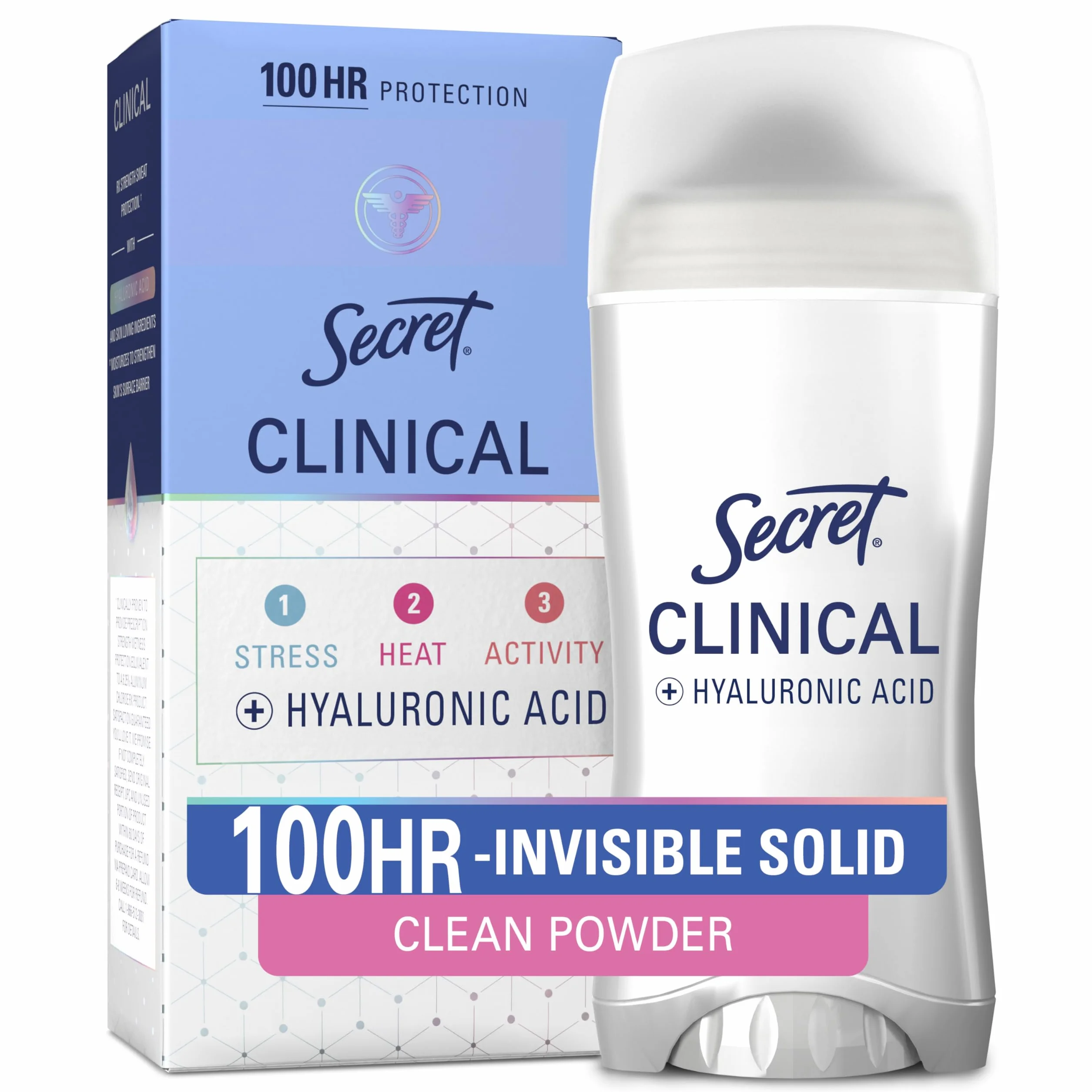 Secret Clinical Strength Invisible Solid Women's Antiperspirant & Deodorant Powder Protection Scent 2.6 Ounce by Secret