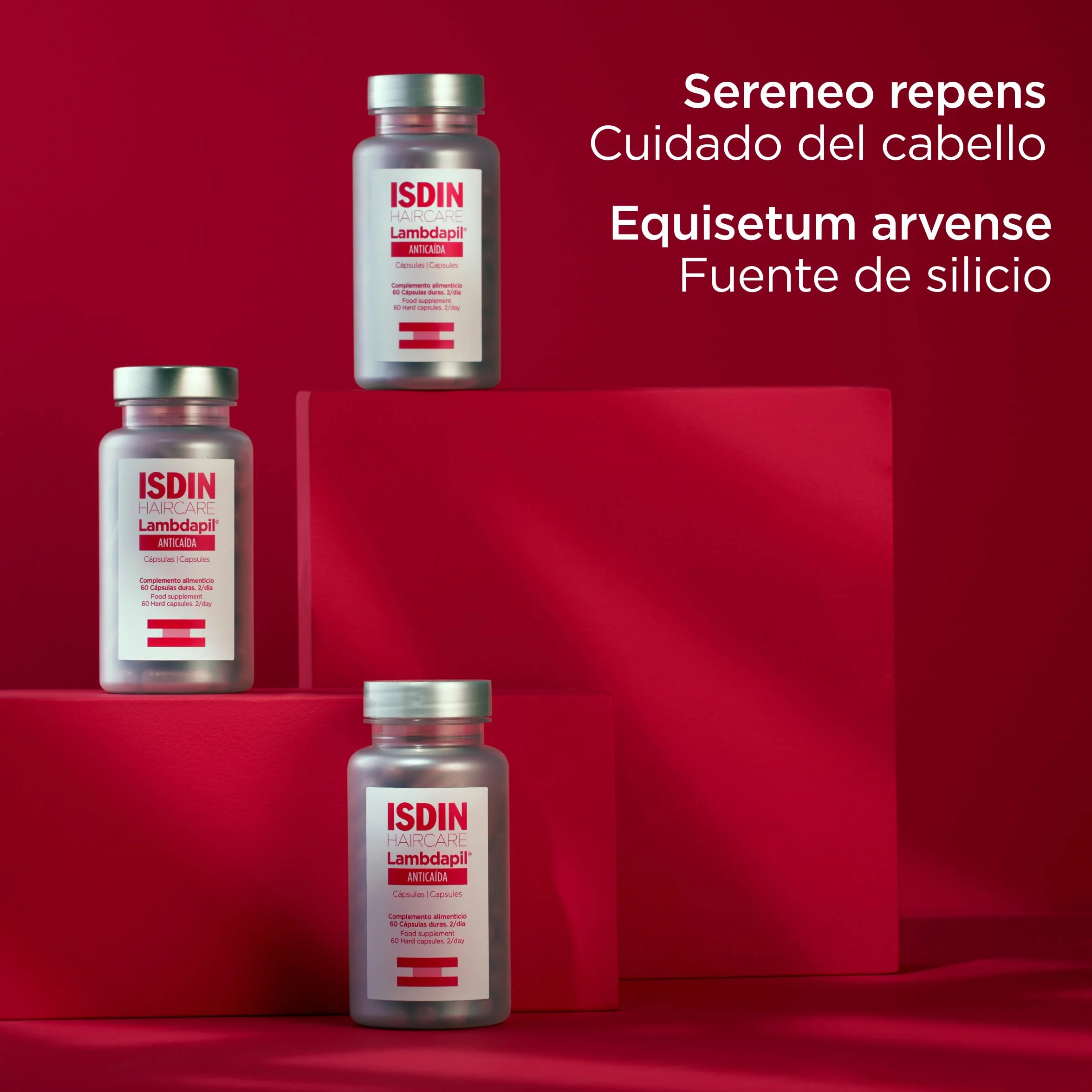ISDIN Lambdapil 180 Cápsulas Anticaída del Cabello,Duración 3 meses,Complemento Alimenticio para la caída Ocasional del cabello,con vitaminas,minerales y extractos de plantas para un pelo saludable
