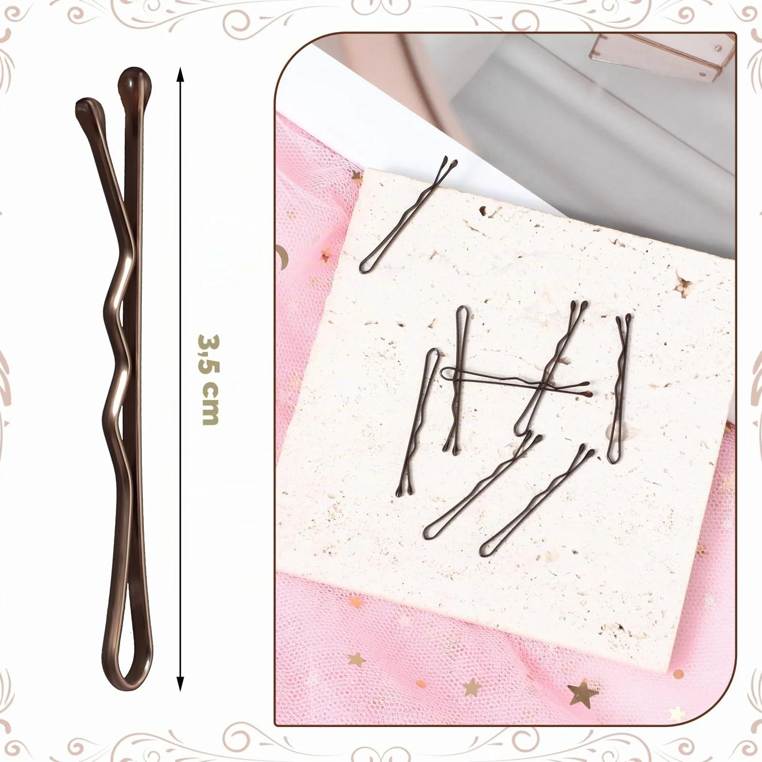 Amabro Mini Pasadores 50 piezas 3.48 cm Pinzas para el pelo metálicas para mujeres y niñas