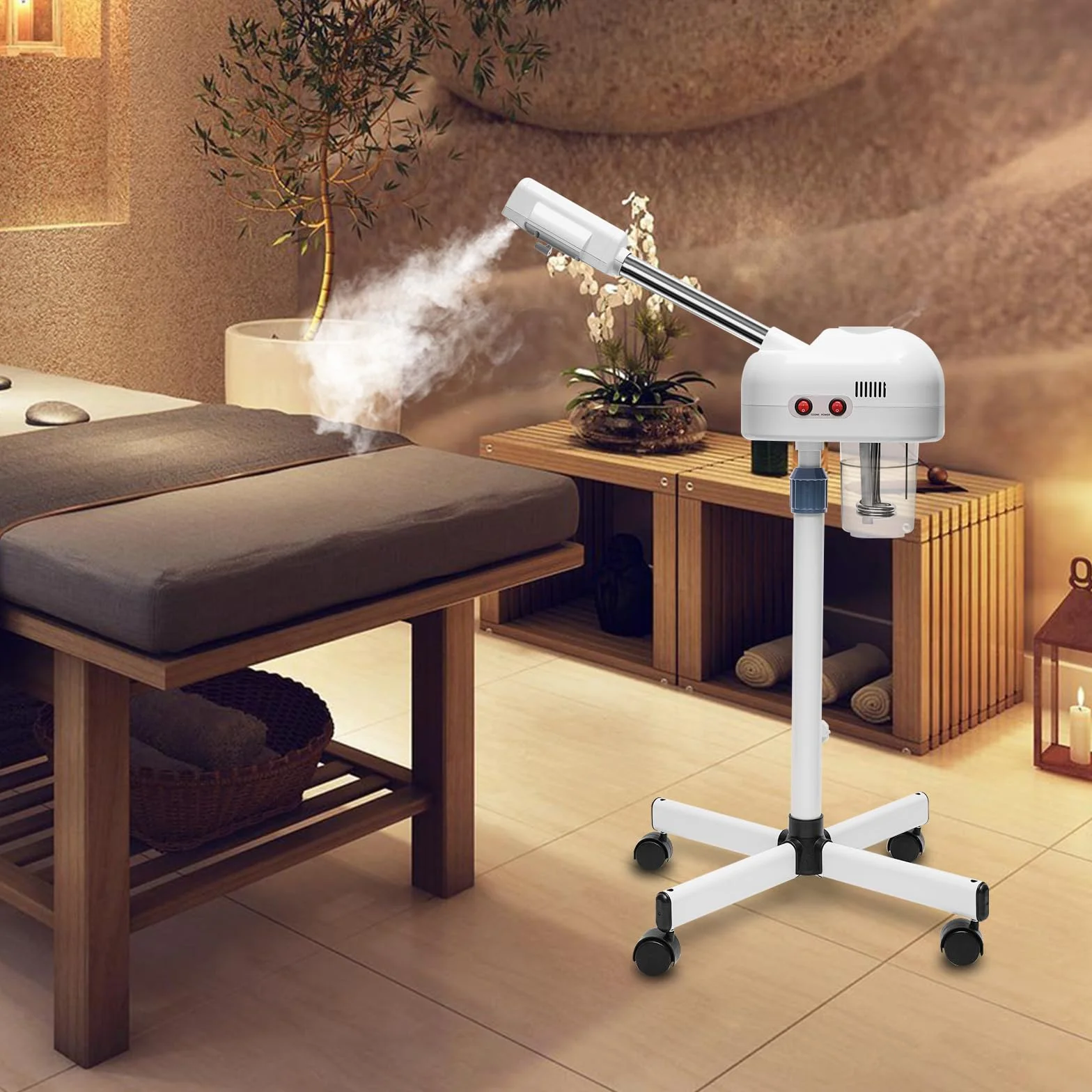 Vaporizador Facial Sauna Facial Vapozon Vapozon Vapor Máquina Spa Humidificador, Vaporizador Facial de Ozono para Salón y Hogar