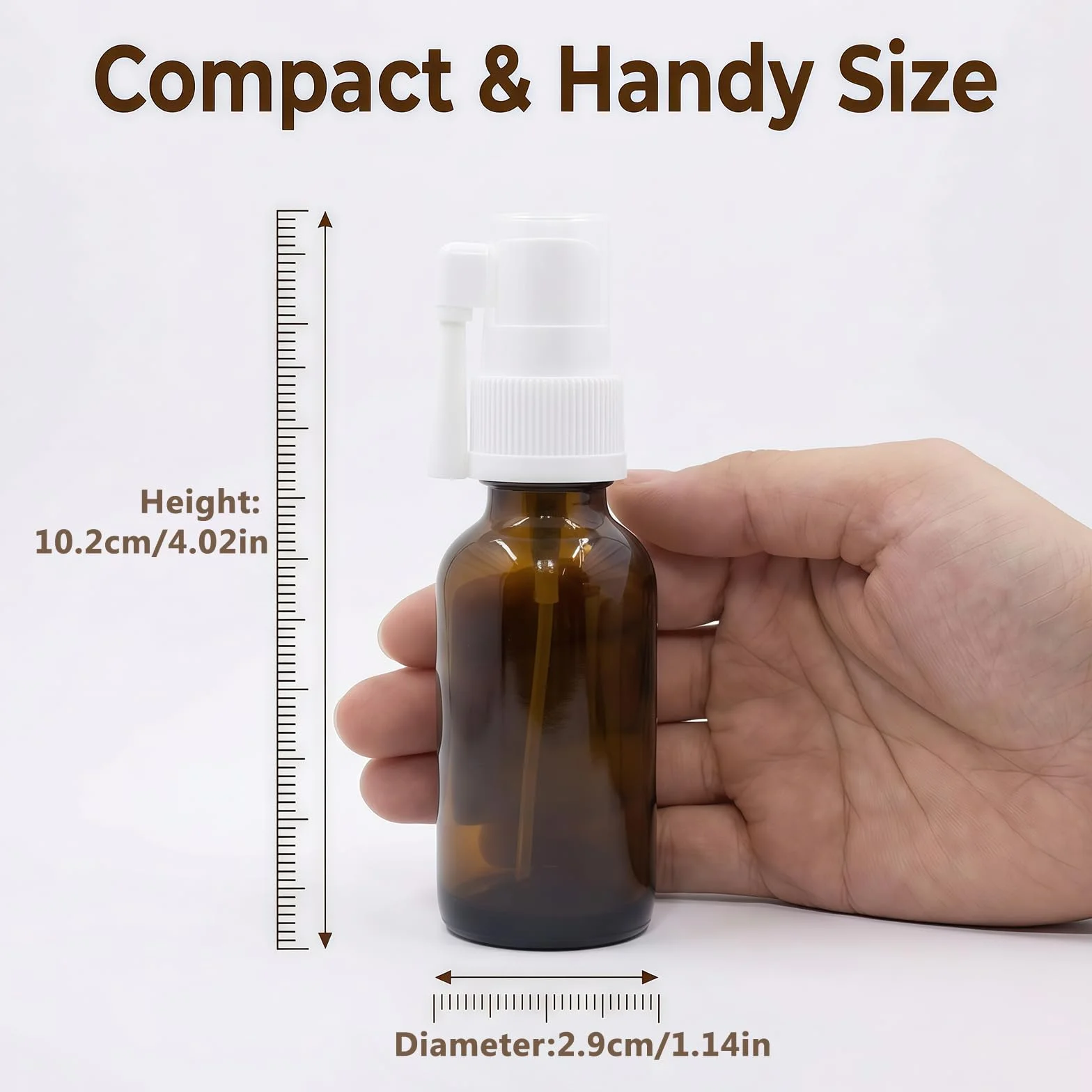 VASANA 2 pulverizadores vacíos de vidrio ámbar 30 ml rellenables rotación 360° contenedor botella nasal pulverizador oral aceites esenciales