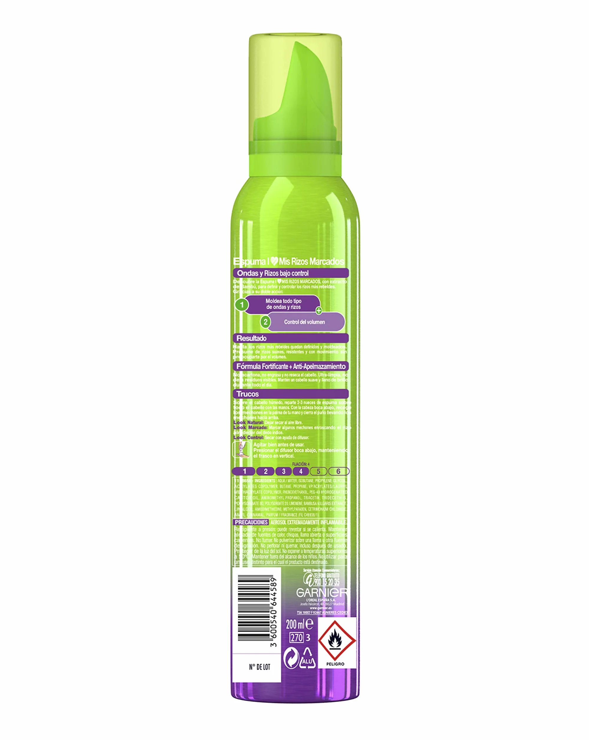 Garnier Fructis Style Espuma Hidra Rizos Marcados 200 ml