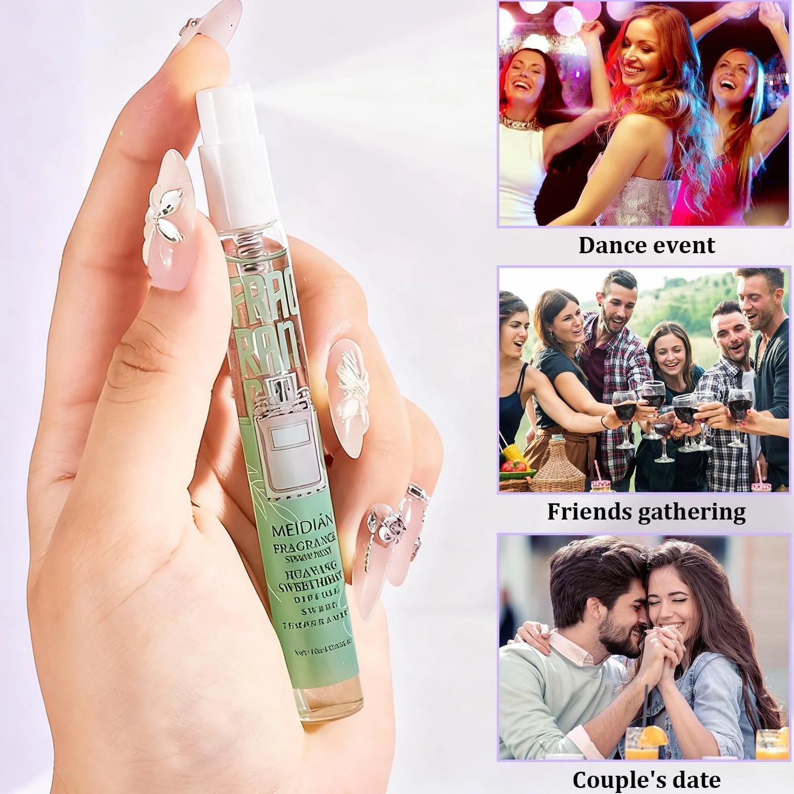 Mini Mist Set de Regalo para Mujer 5Pcs Perfume Corporal y Cabello Fragancia Floral Fresca Duradera