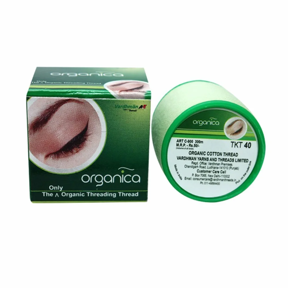 Hilos de algodón antibacterianos para depilación facial de cejas, 300 mm